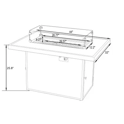 Chelsea Patio Modern Aluminum Propane Fire Pit Table