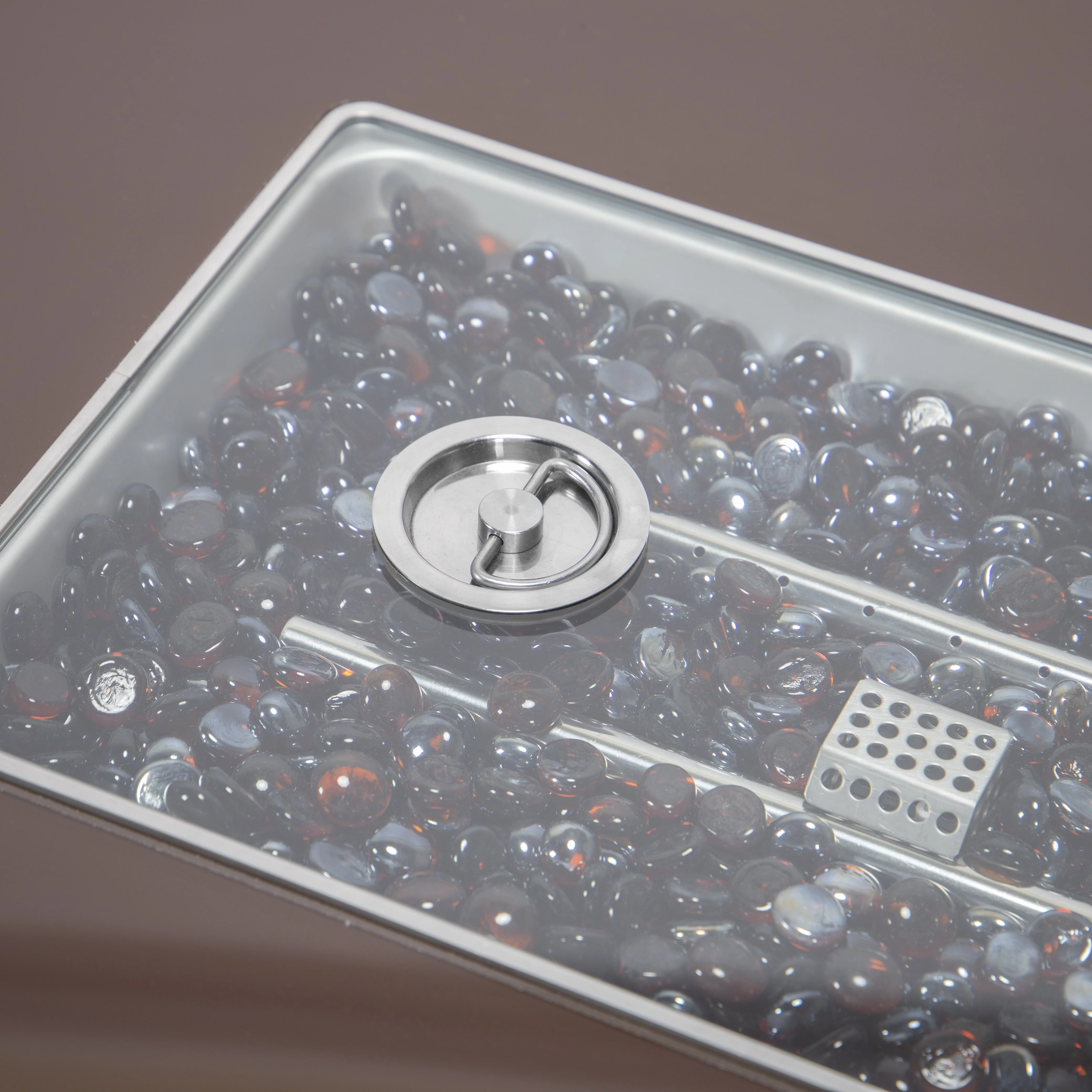 Mace Wicker Patio Modern Propane Fire Pit Table