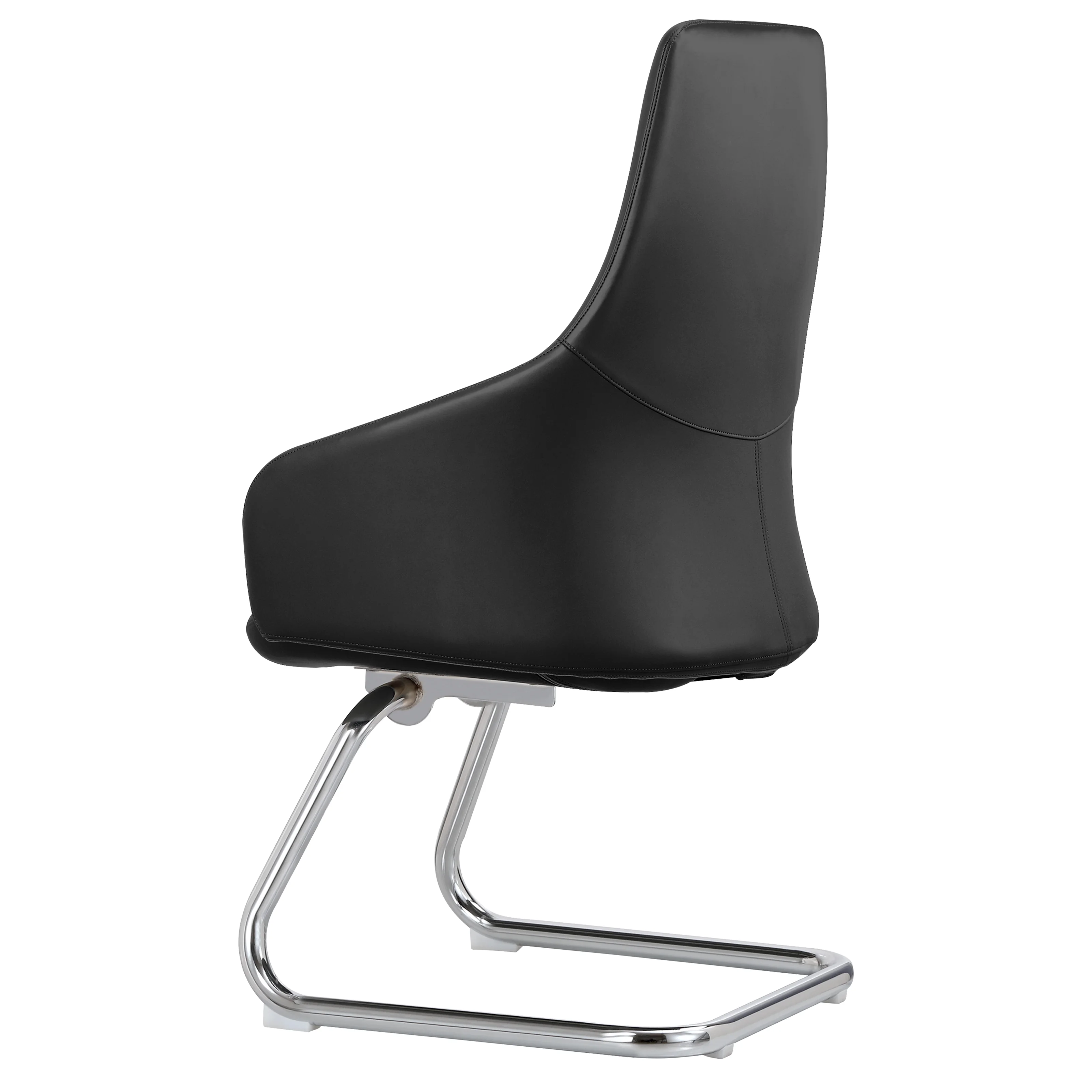 Celeste Series Guest Office Chair in Black Leather