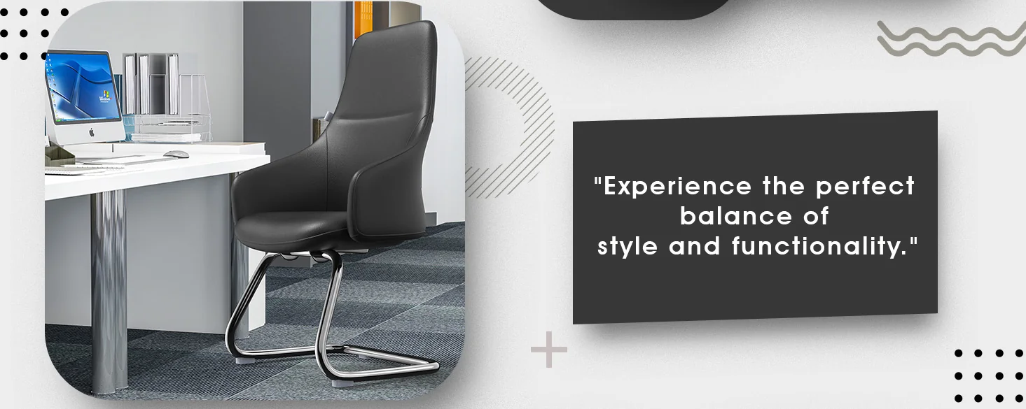 Celeste Series Guest Office Chair in Black Leather