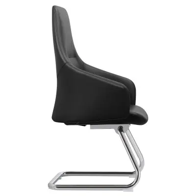 Celeste Series Guest Office Chair in Black Leather