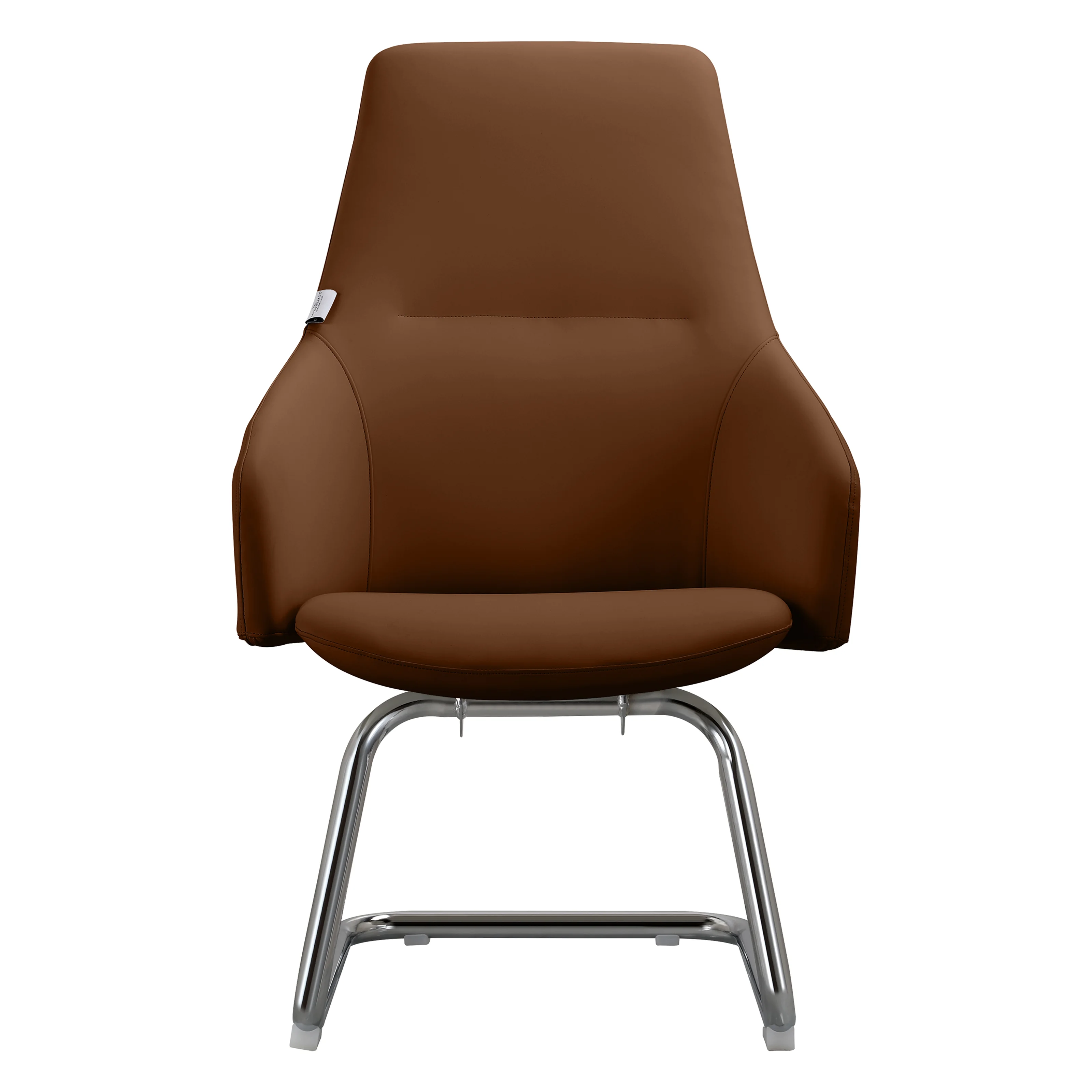 Celeste Series Guest Office Chair in Dark Brown Leather