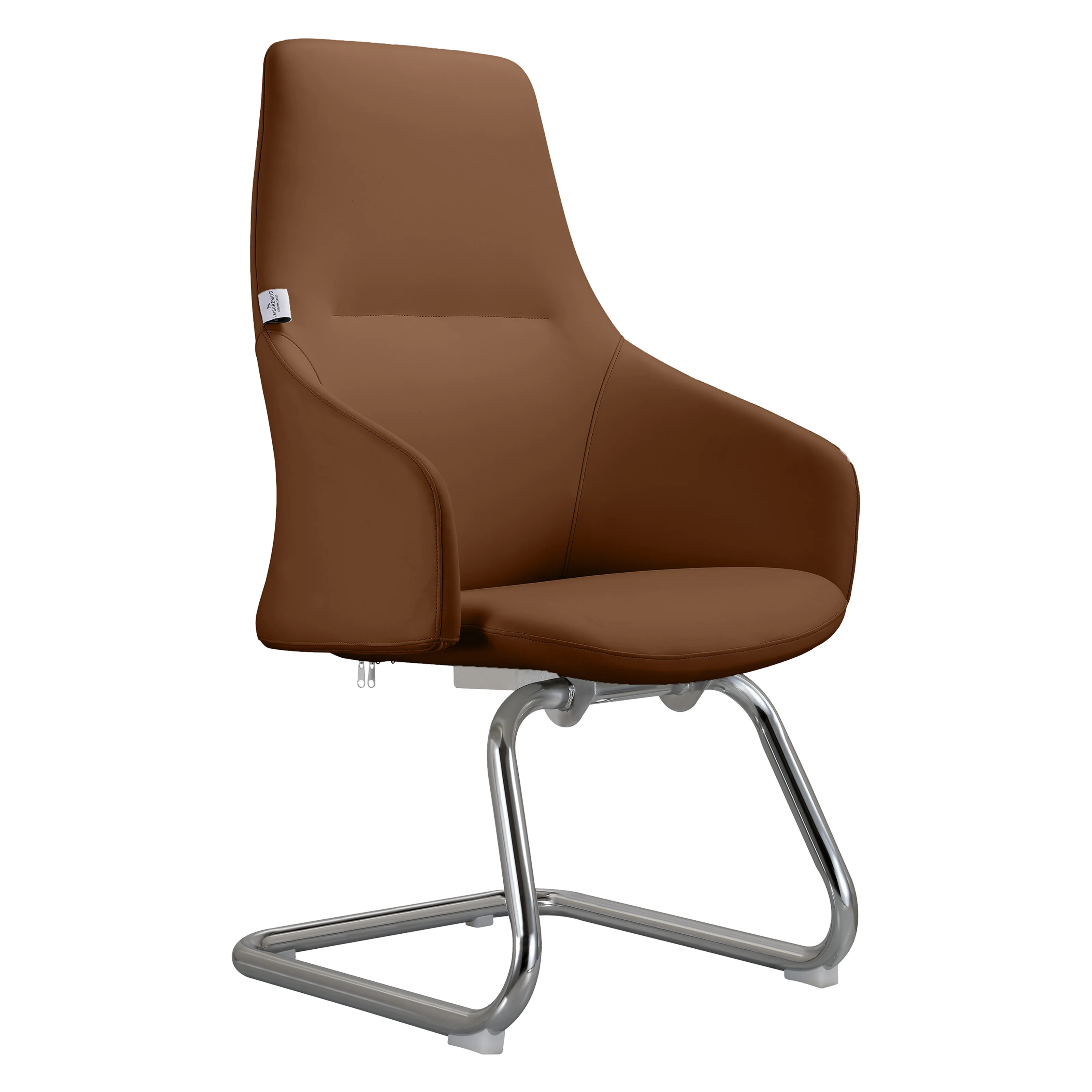 Celeste Series Guest Office Chair in Dark Brown Leather