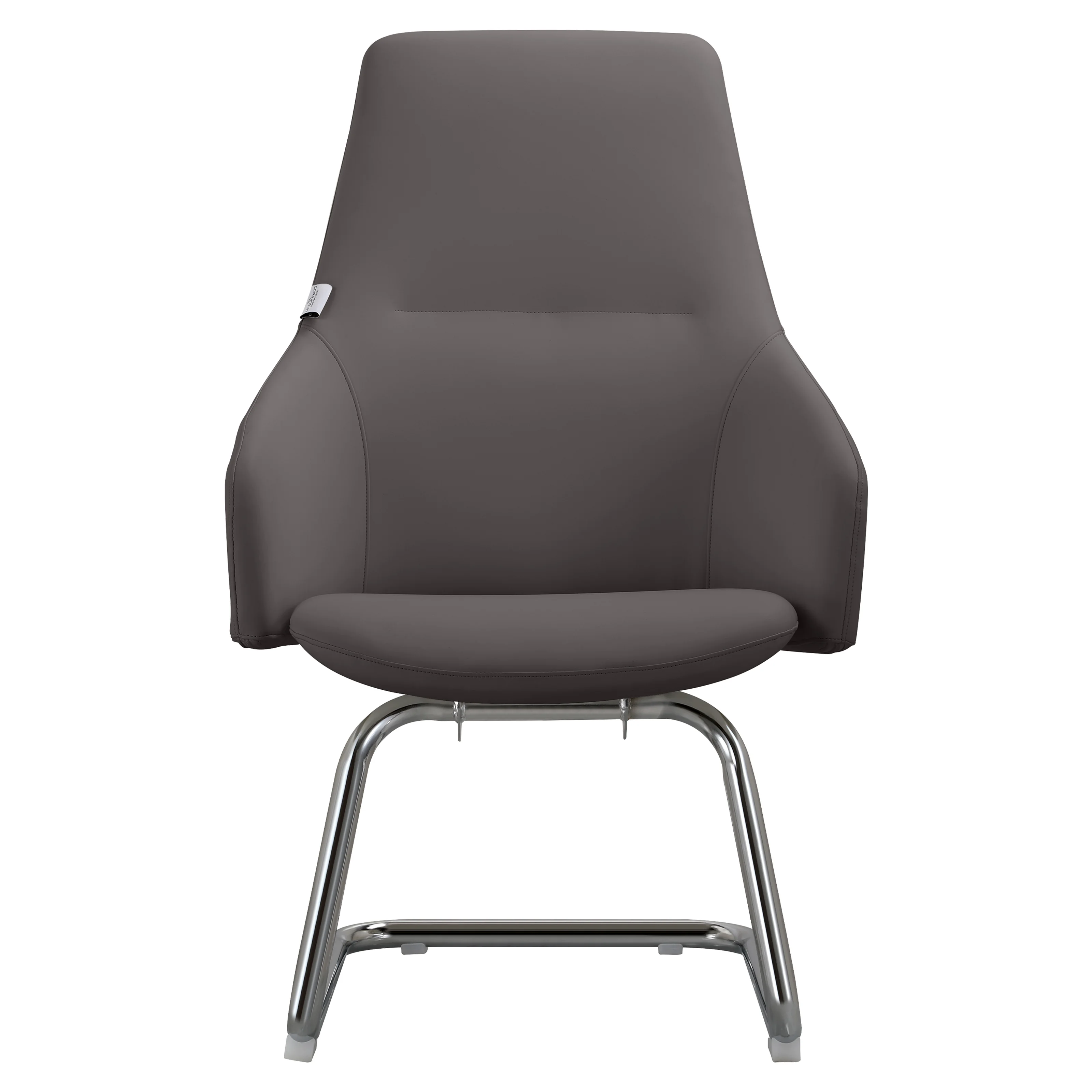 Celeste Series Guest Office Chair in Grey Leather