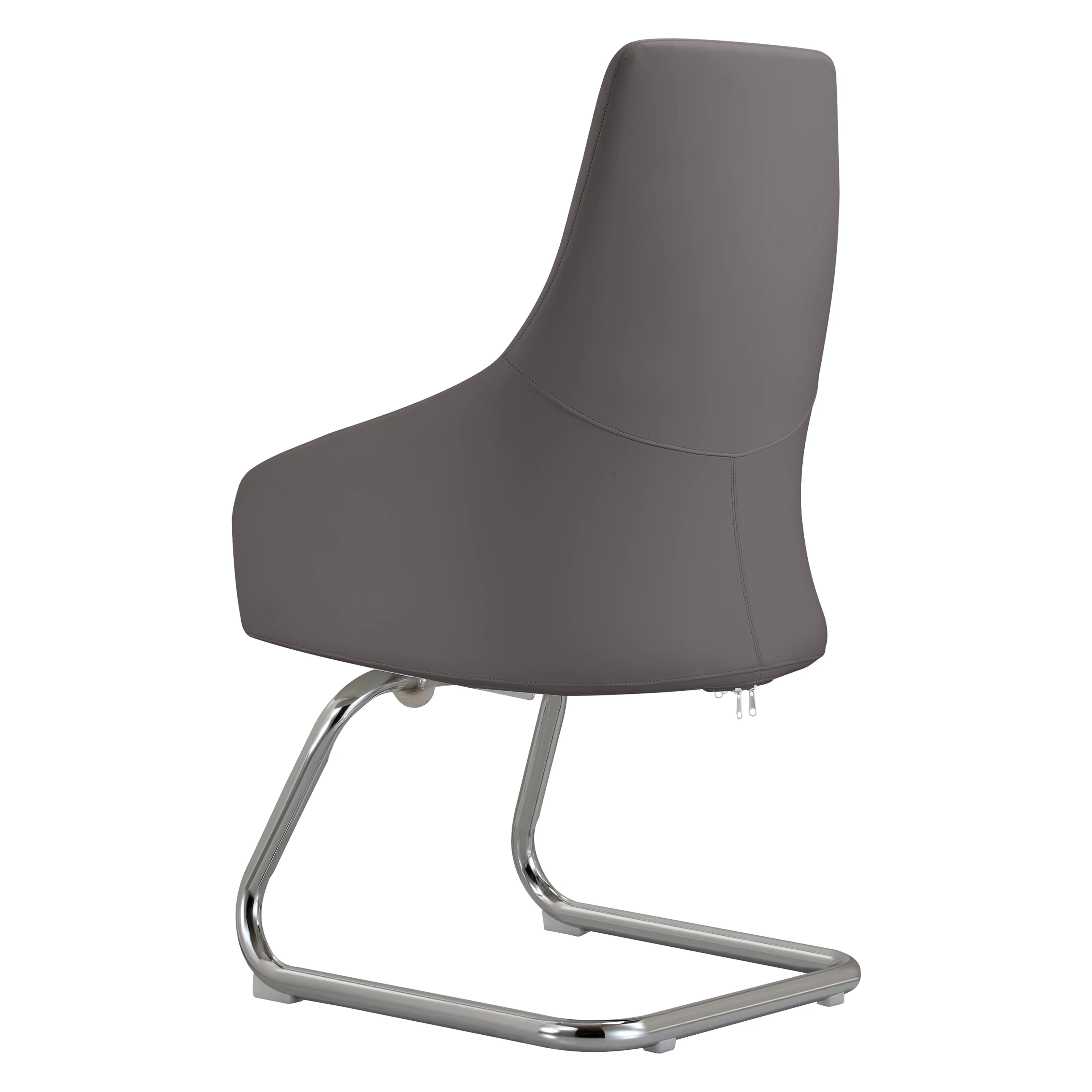 Celeste Series Guest Office Chair in Grey Leather