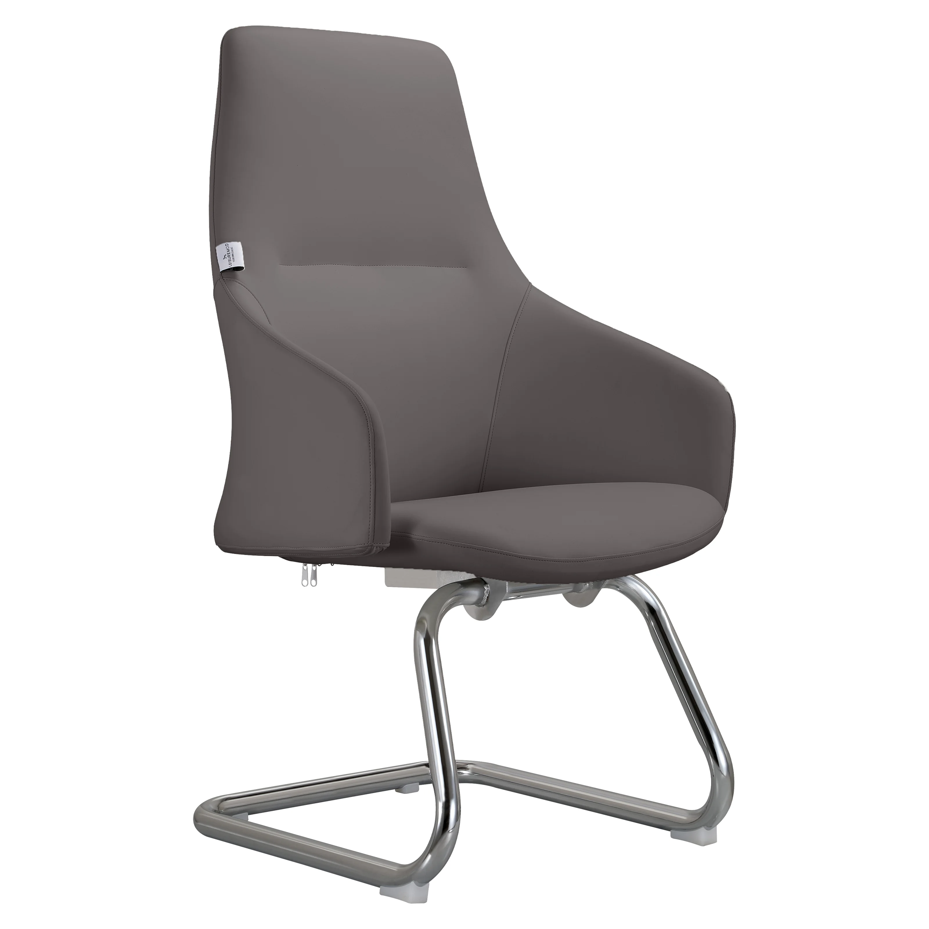 Celeste Series Guest Office Chair in Grey Leather