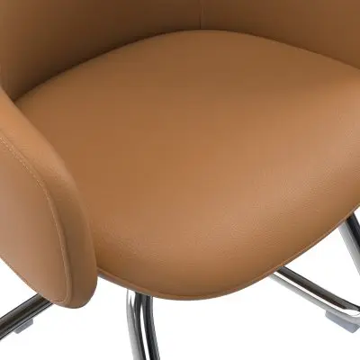 Celeste Series Office Guest Chair in Acorn Brown Leather