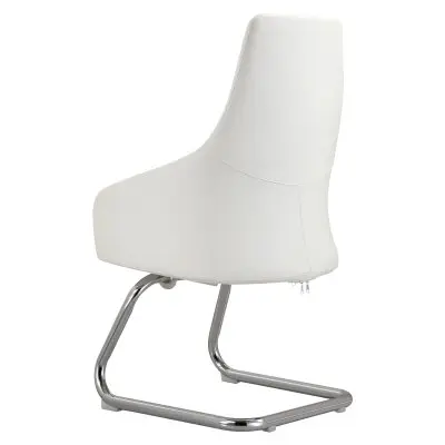 Celeste Series Guest Office Chair in White Leather