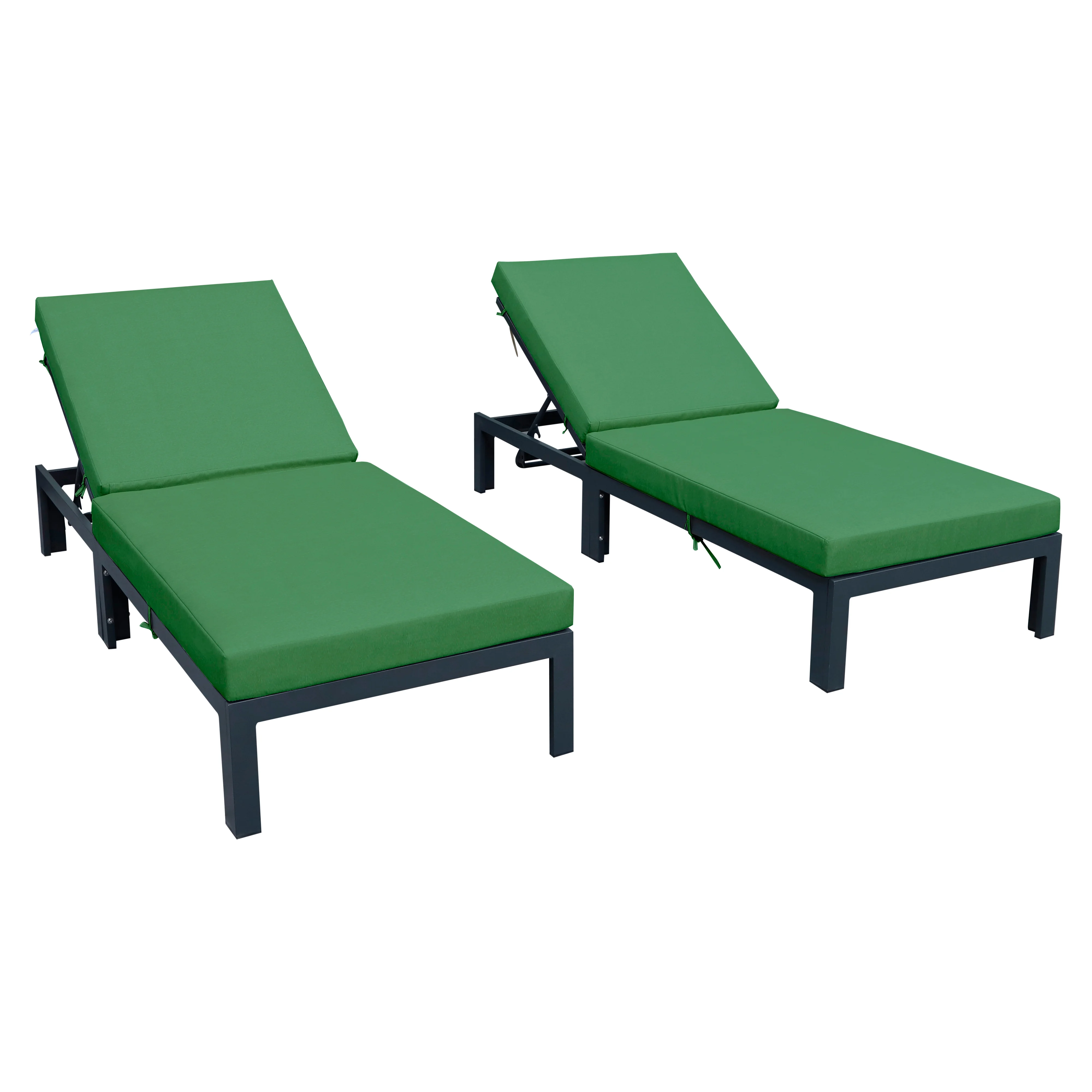 Chelsea Modern Outdoor Chaise Lounge Chair With Cushions Set of 2