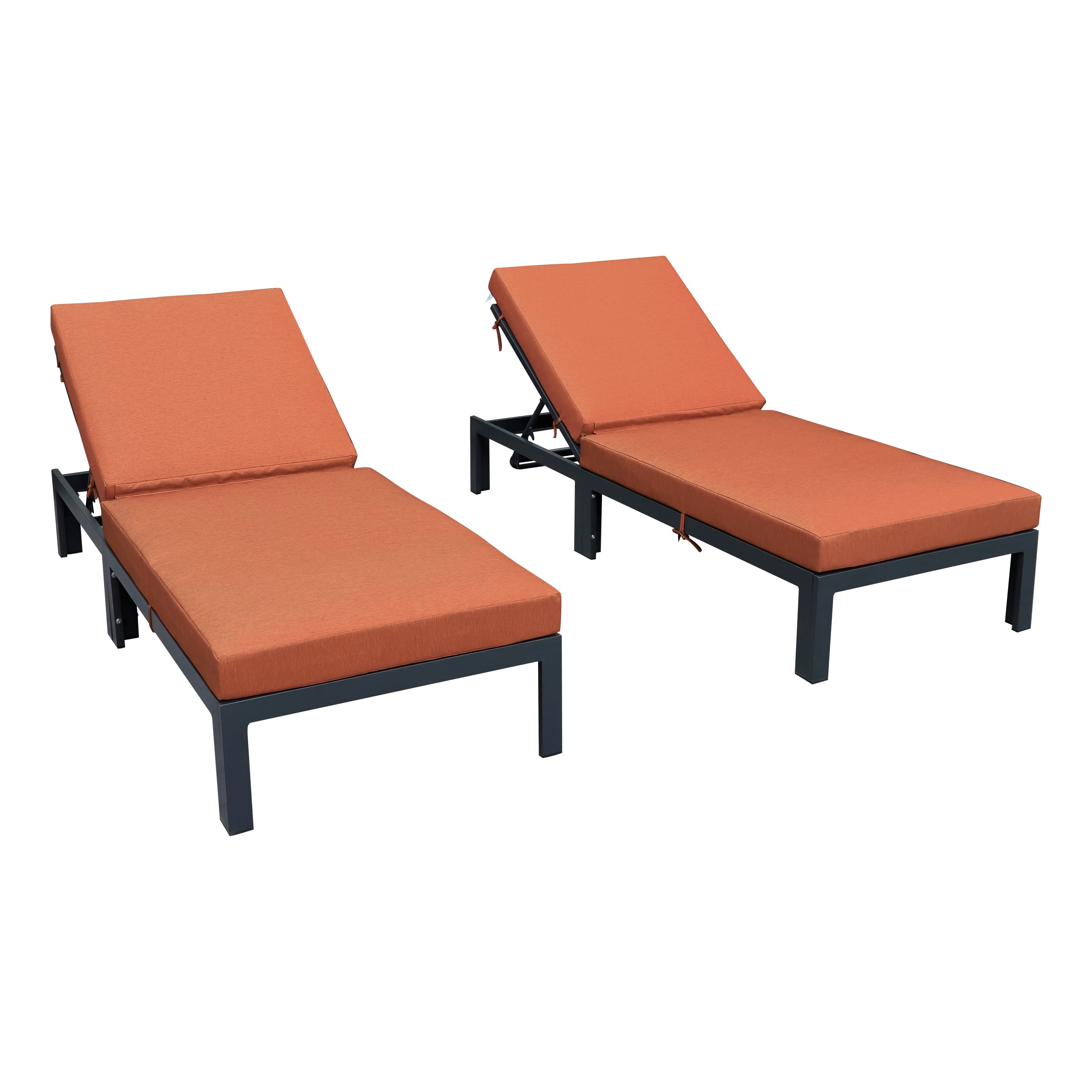 Chelsea Modern Outdoor Chaise Lounge Chair With Cushions Set of 2