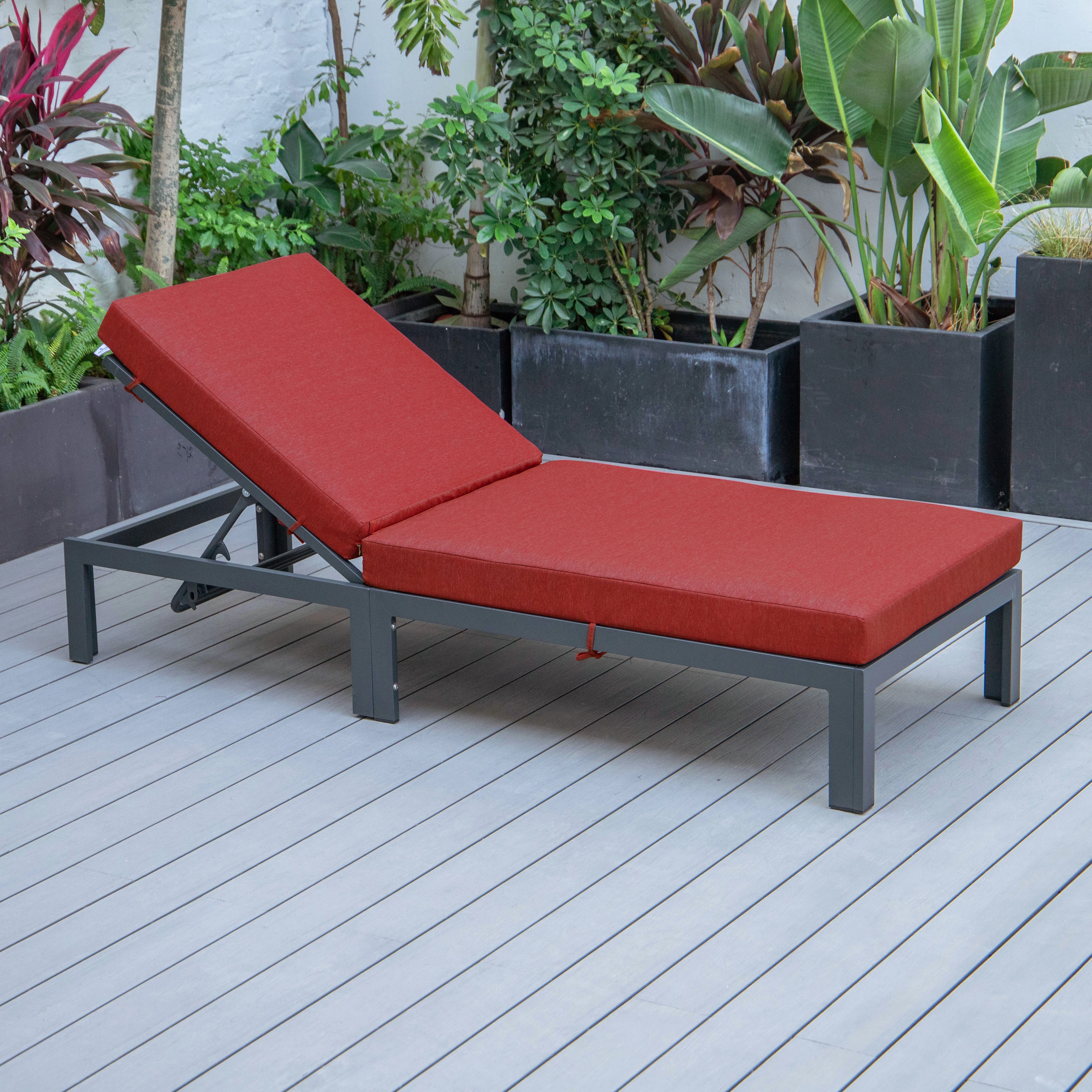 Chelsea Modern Outdoor Chaise Lounge Chair With Cushions