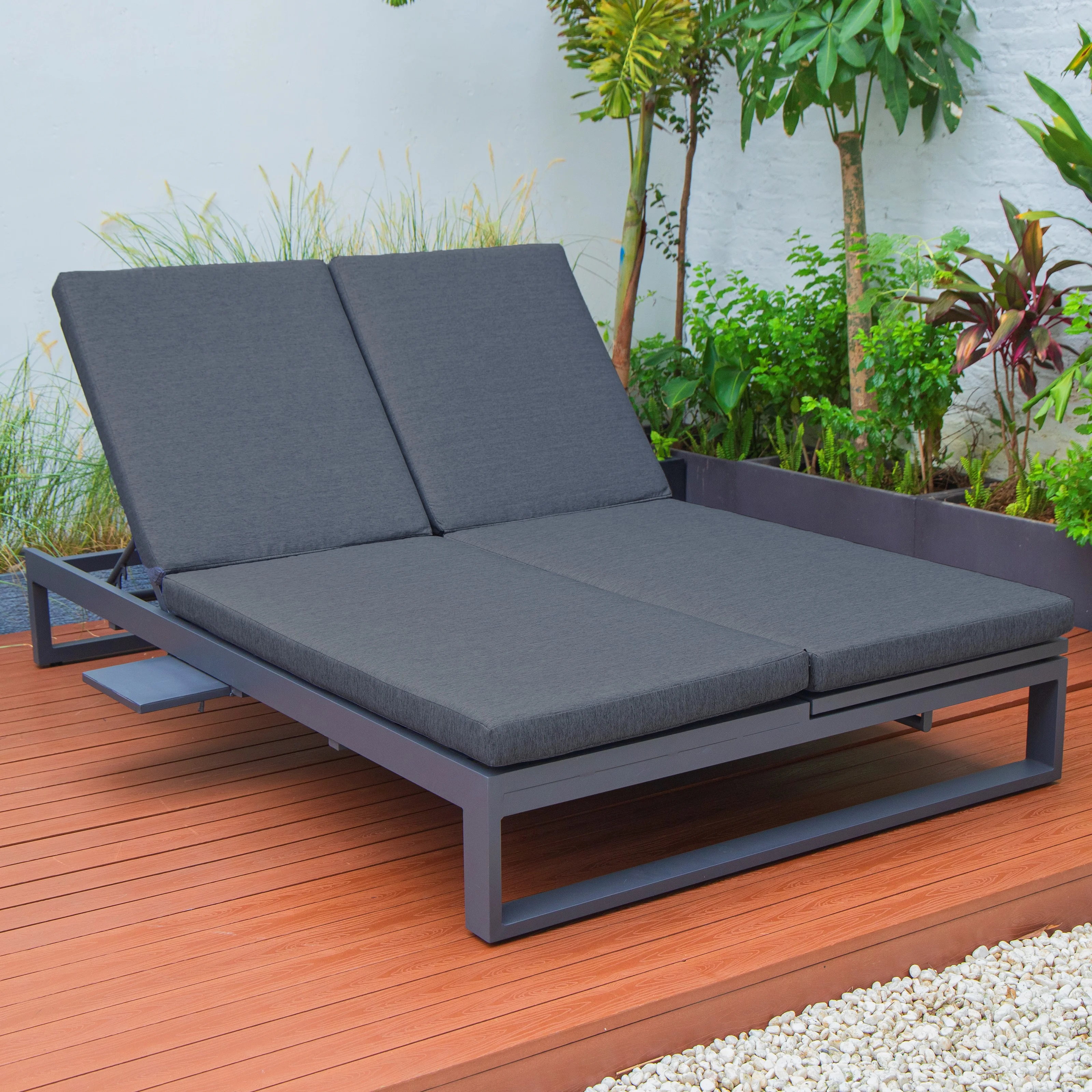 Chelsea Convertible Lounge Reclining Double Chaise With Cushions