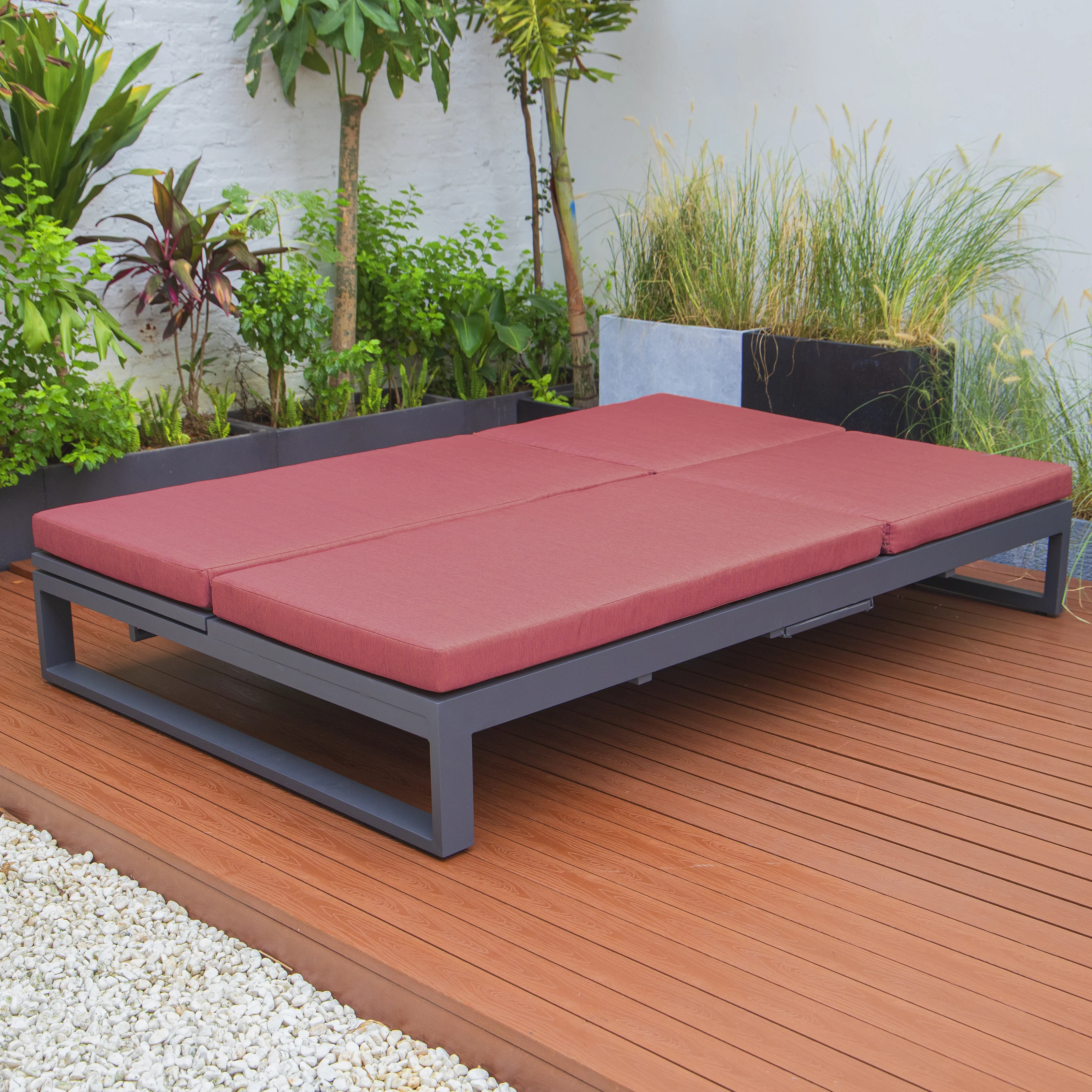 Chelsea Convertible Lounge Reclining Double Chaise With Cushions