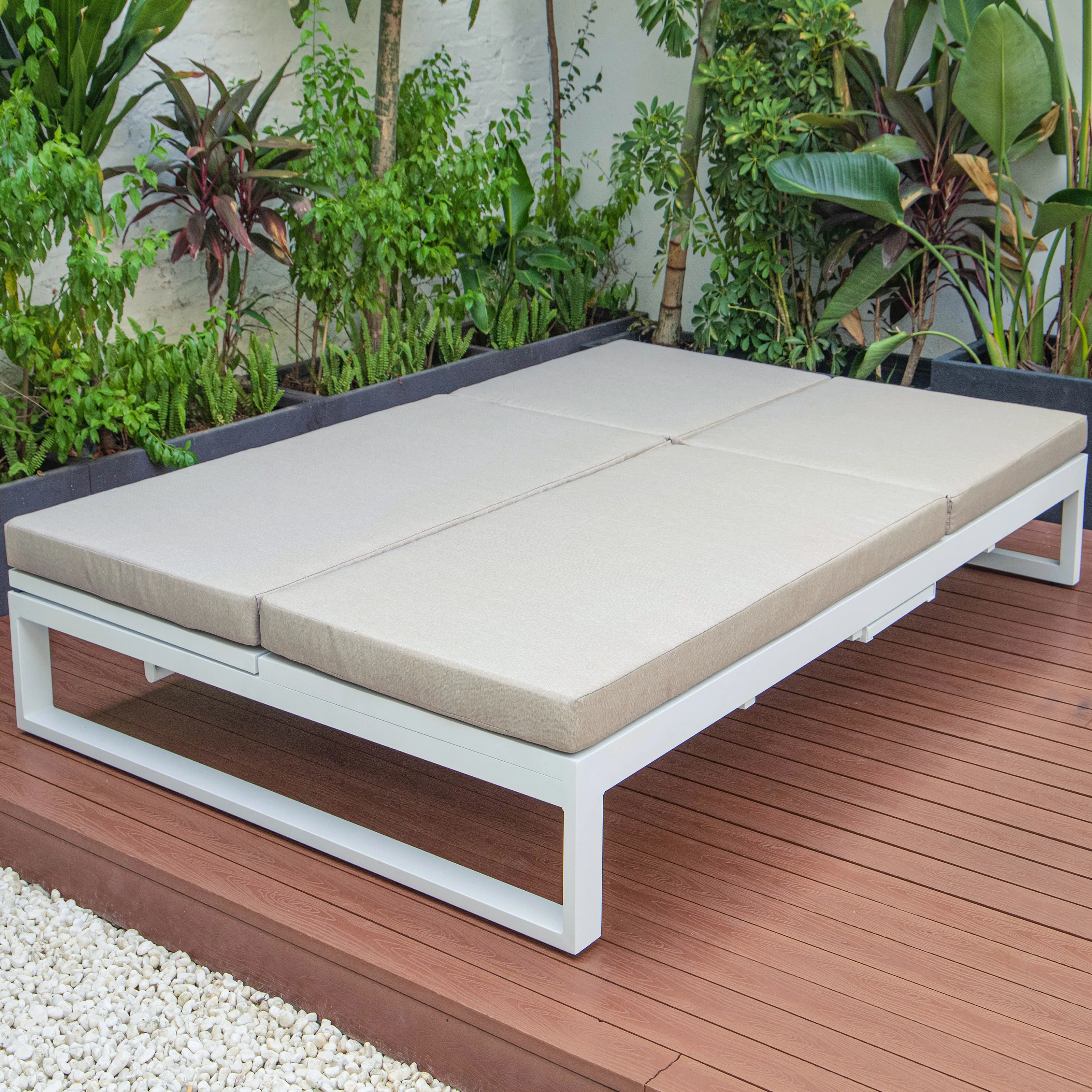 Chelsea Convertible Lounge Reclining Double Chaise With Cushions