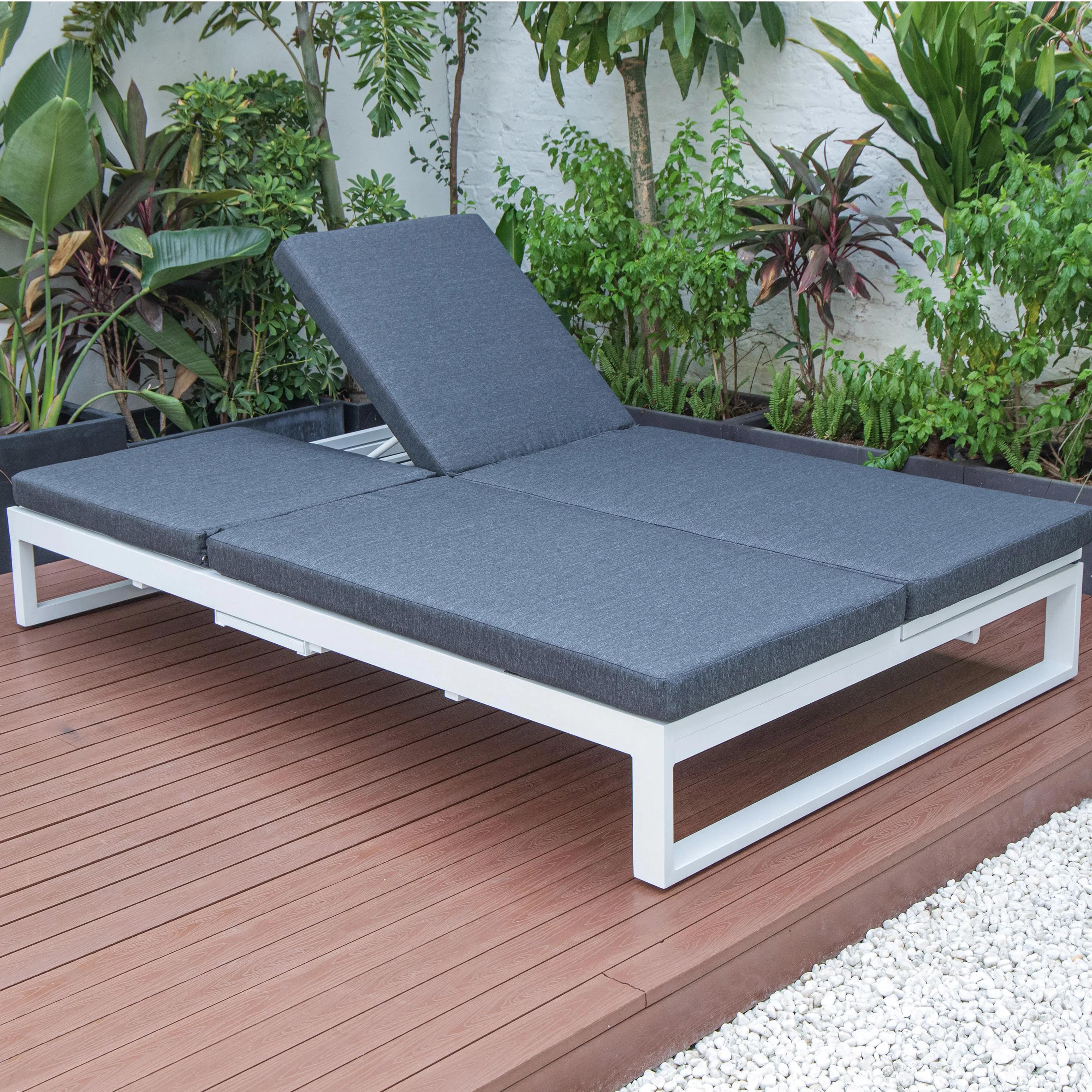 Chelsea Convertible Lounge Reclining Double Chaise With Cushions