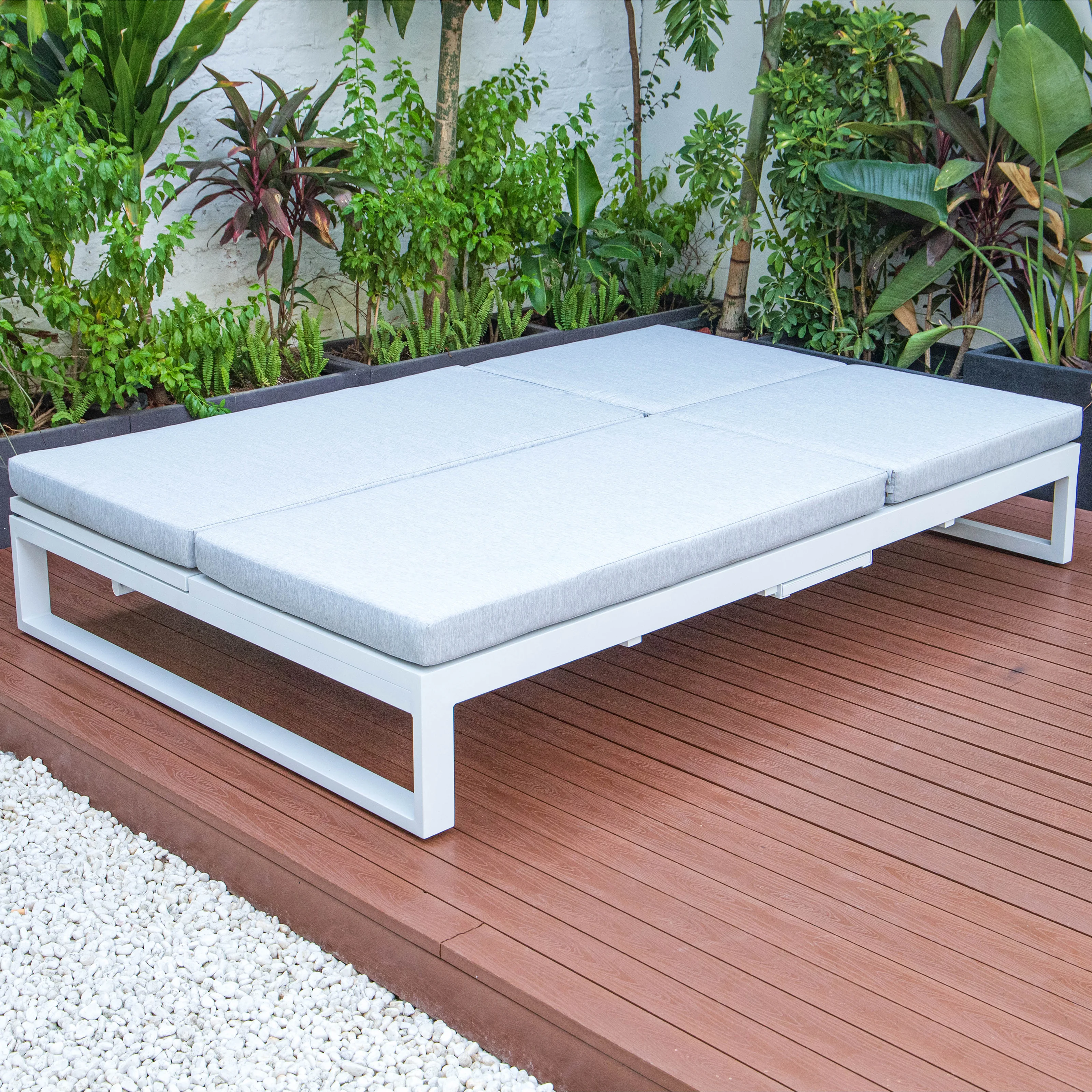 Chelsea Convertible Lounge Reclining Double Chaise With Cushions