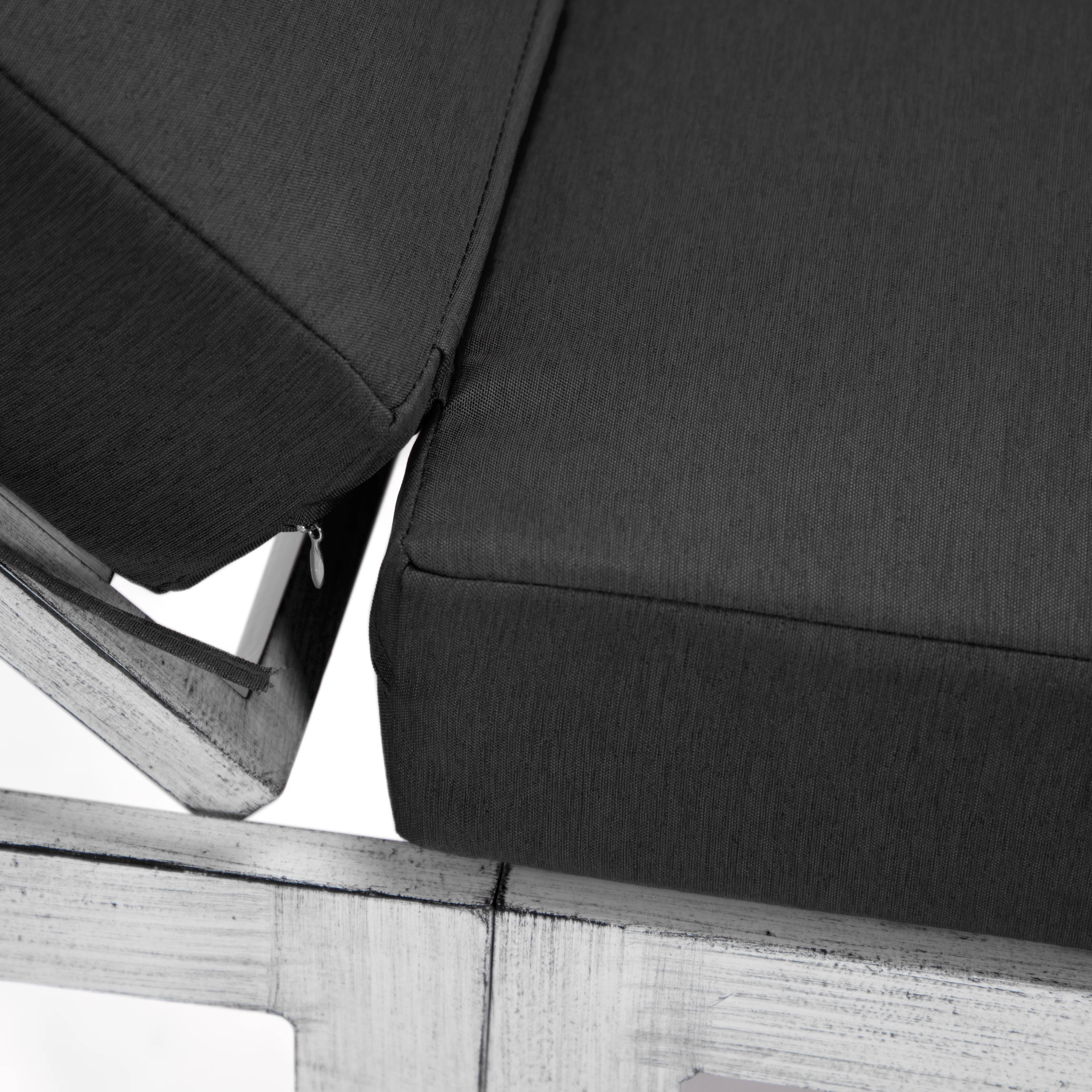 Chelsea Modern Outdoor Weathered Grey Chaise Lounge Chair With Cushions