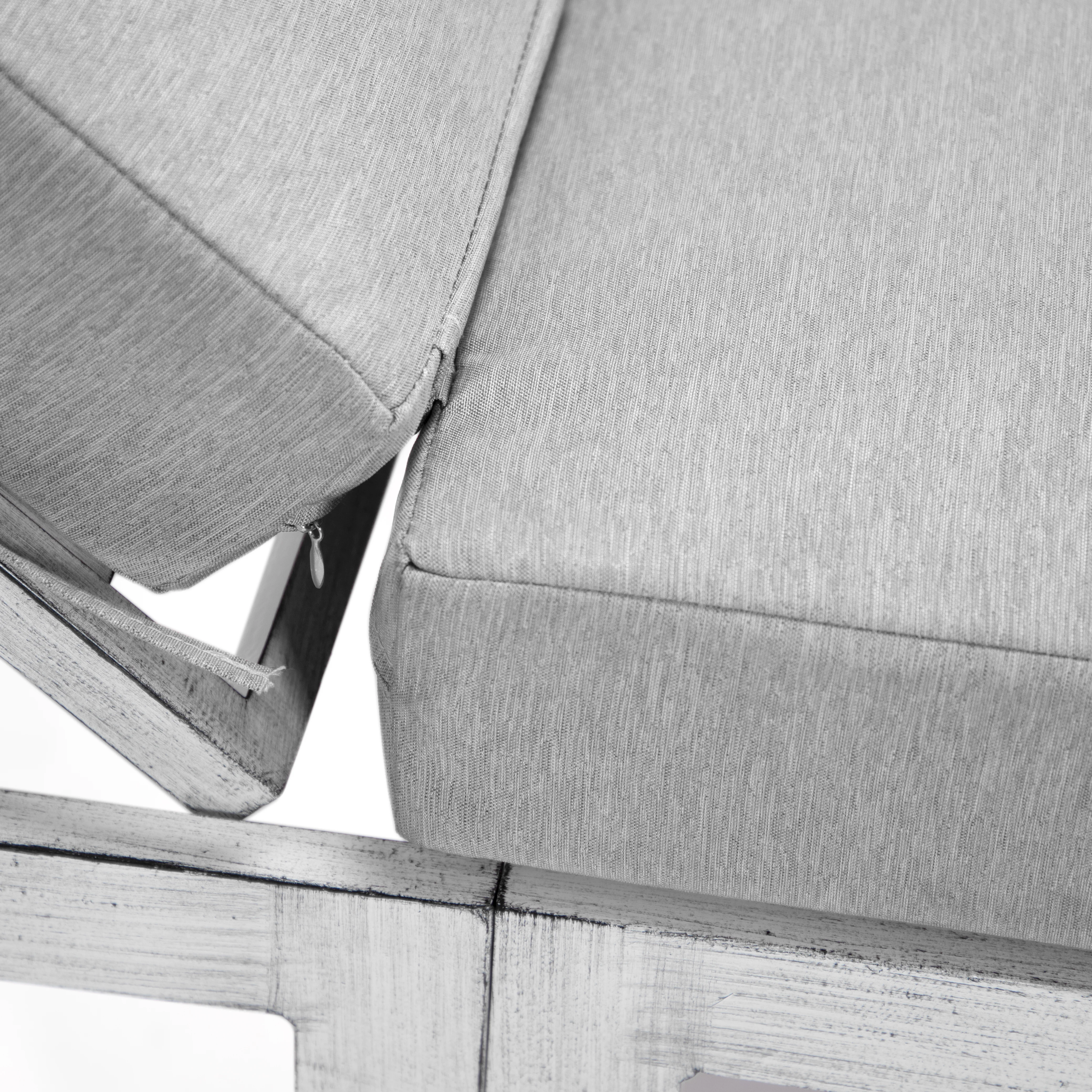 Chelsea Modern Outdoor Weathered Grey Chaise Lounge Chair With Cushions