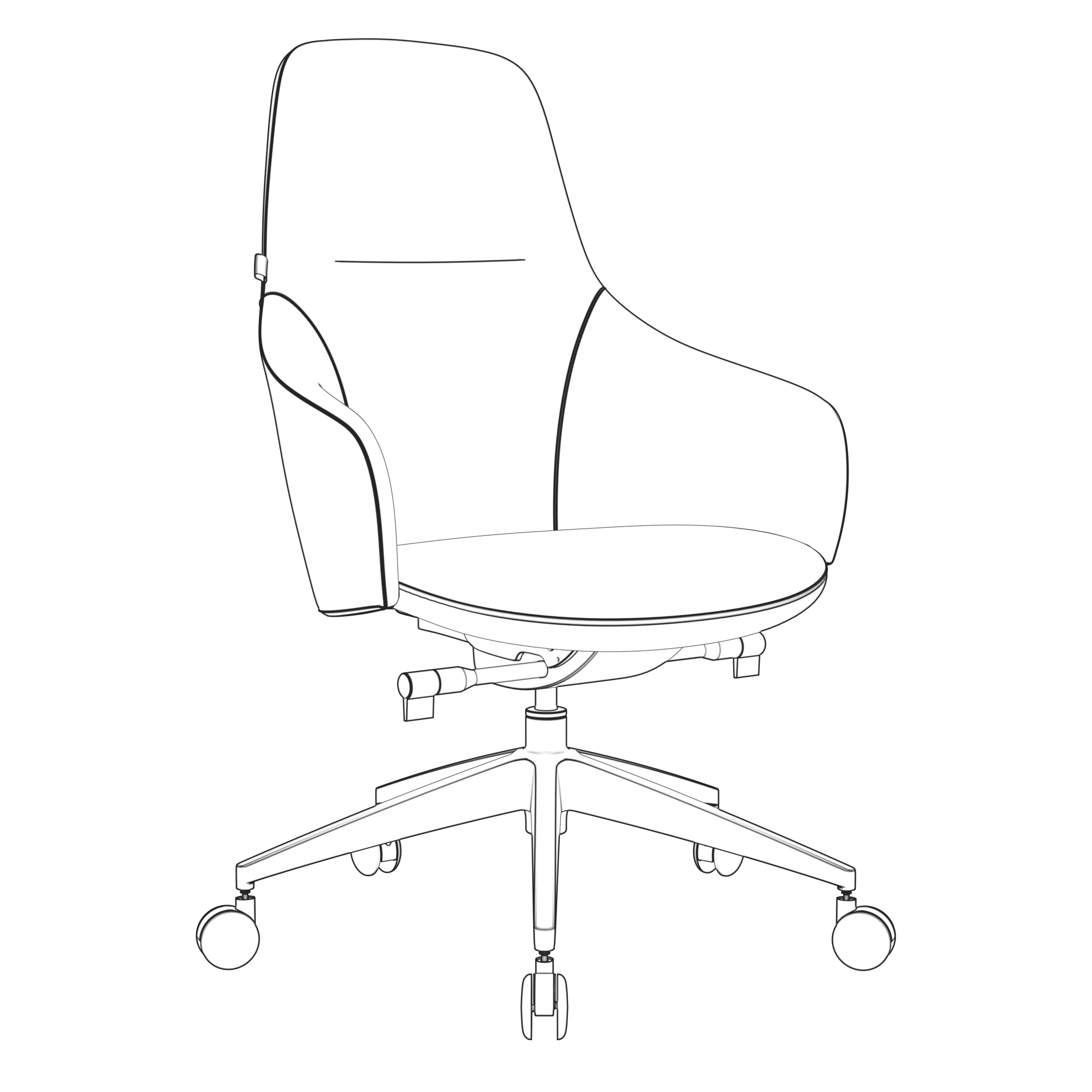 Celeste Series Office Chair in Black Leather