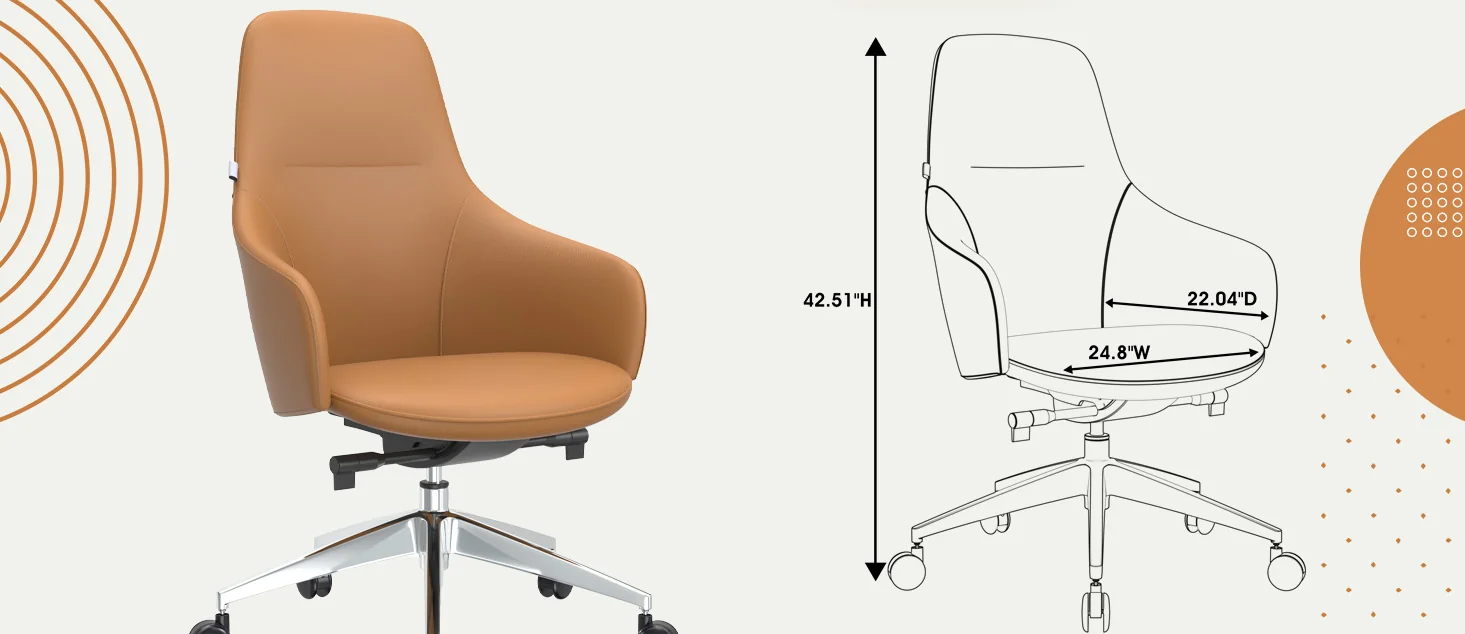 Celeste Series Office Chair in Acorn Brown Leather