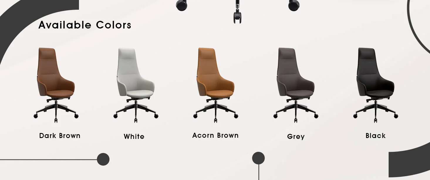 Celeste Series Tall Office Chair in Black Leather