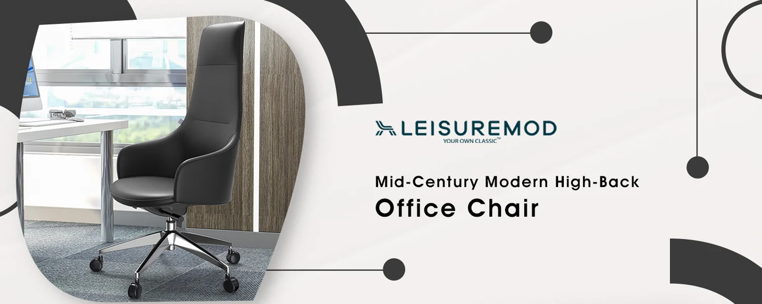 Celeste Series Tall Office Chair in Black Leather