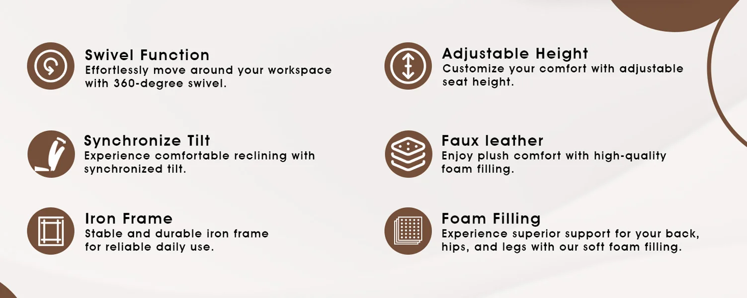 Celeste Series Tall Office Chair in Dark Brown Leather