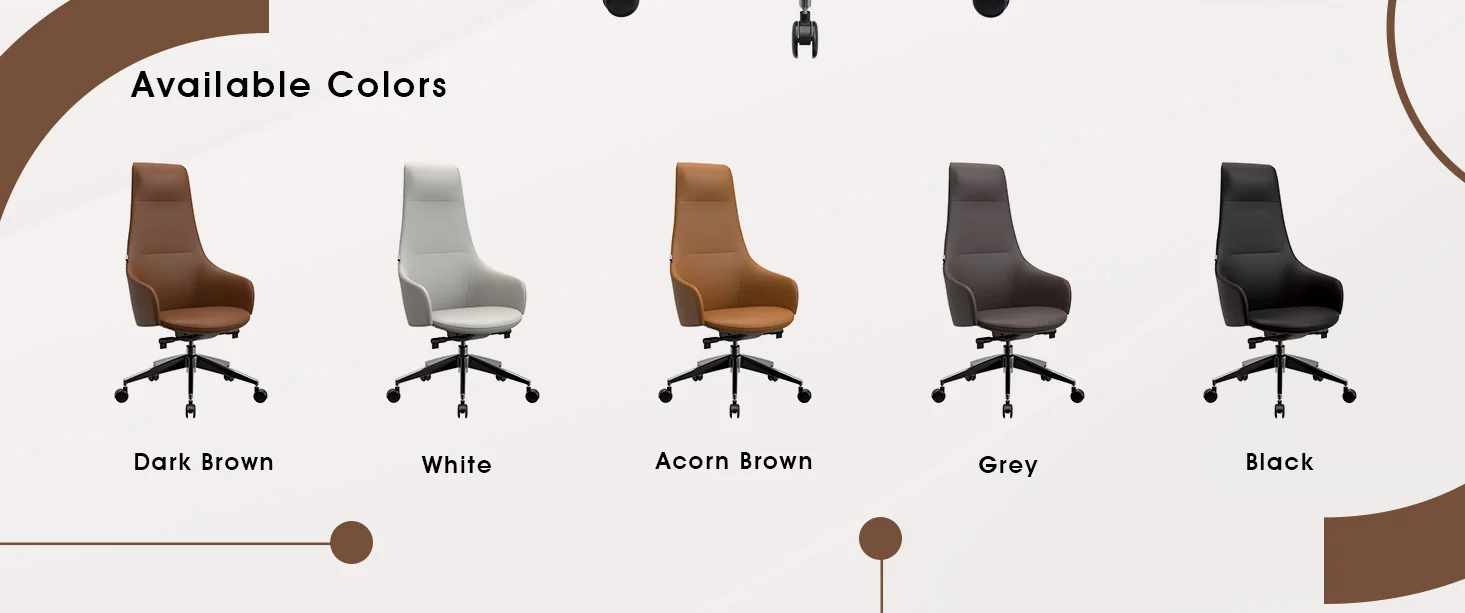 Celeste Series Tall Office Chair in Dark Brown Leather