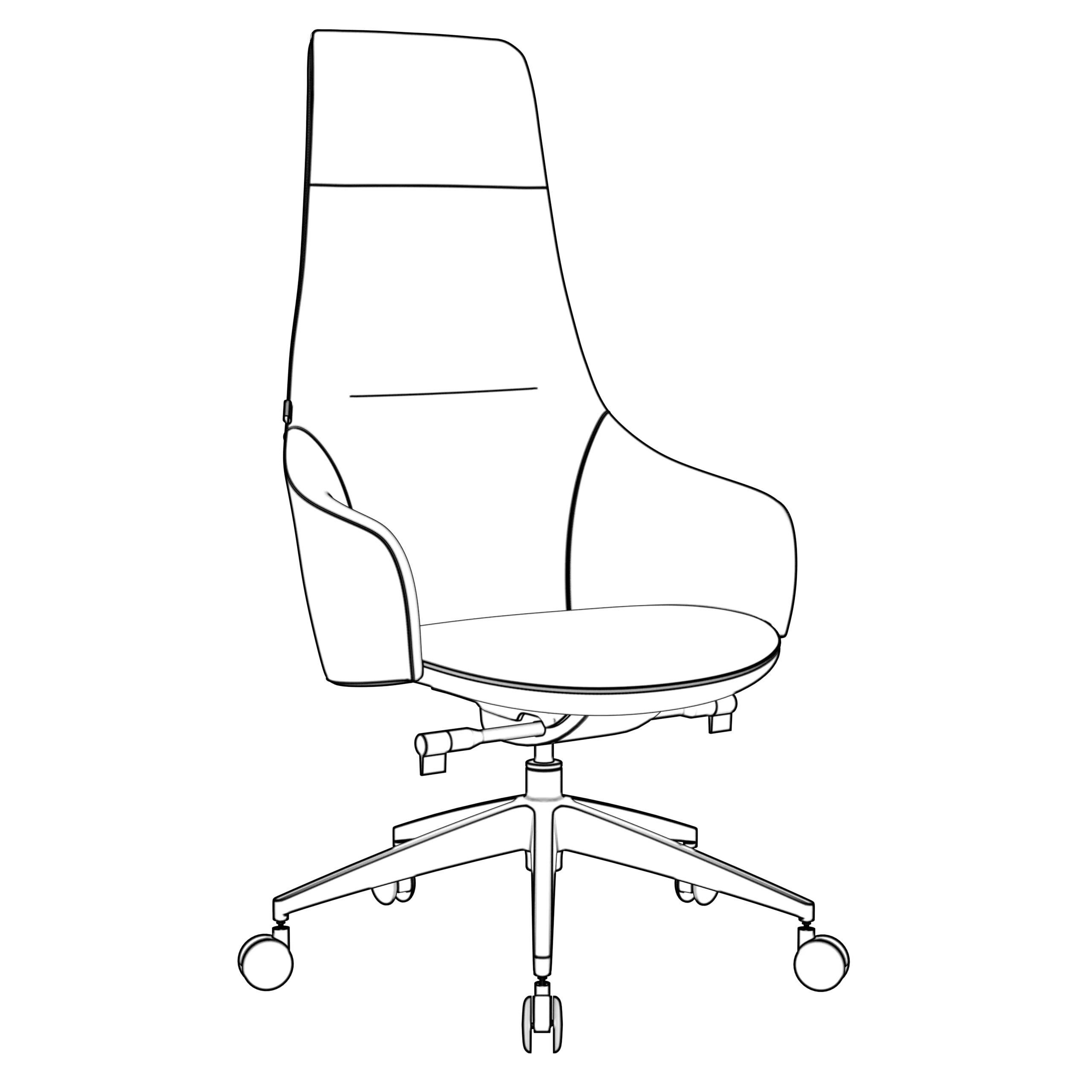 Celeste Series Tall Office Chair in Grey Leather