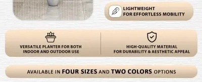 Crete Series Poly Stone Planter in Aged Concrete 9.5 Dia, 15.7 High