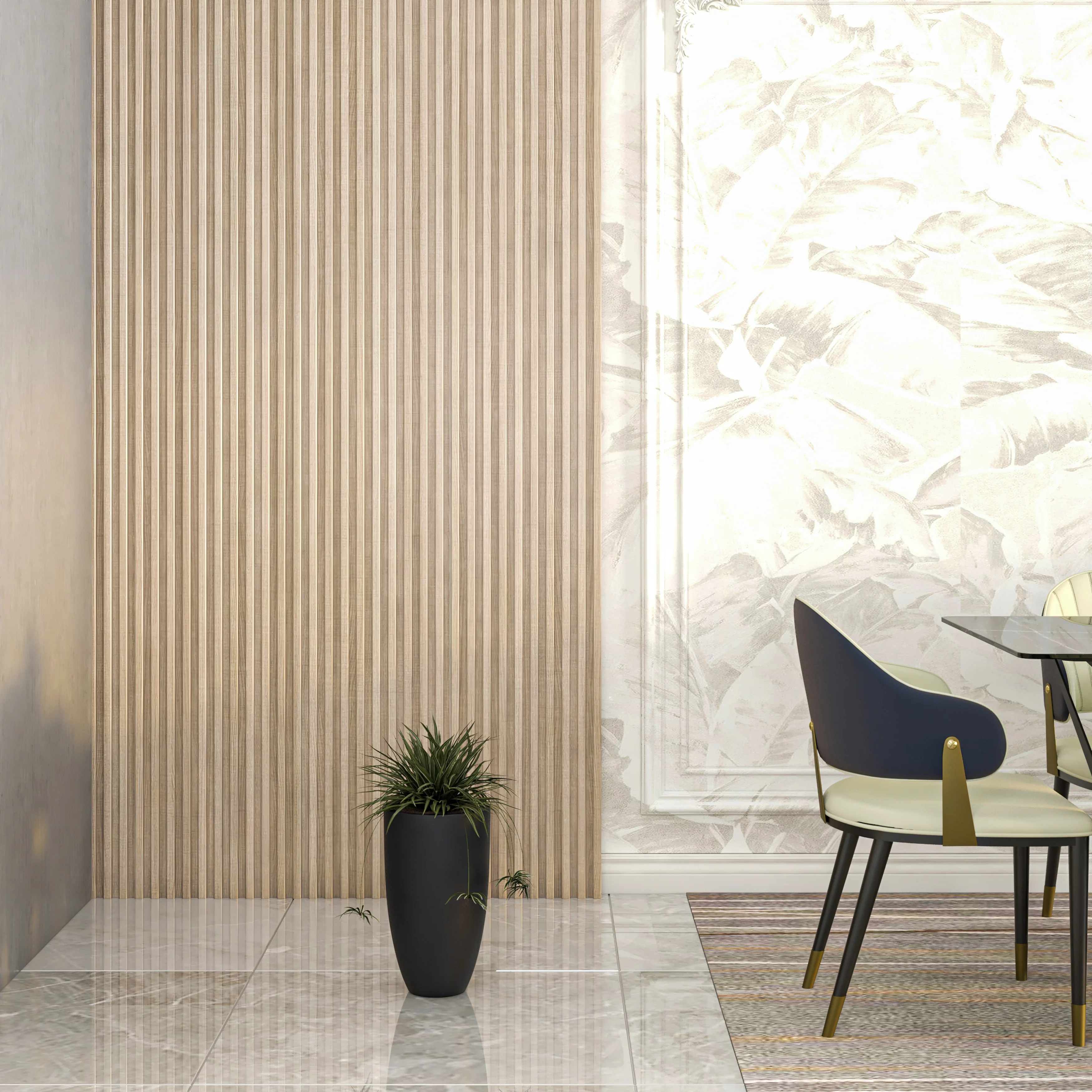 Crete Series Poly Stone Planter in Black 9.5 Dia, 15.7 High