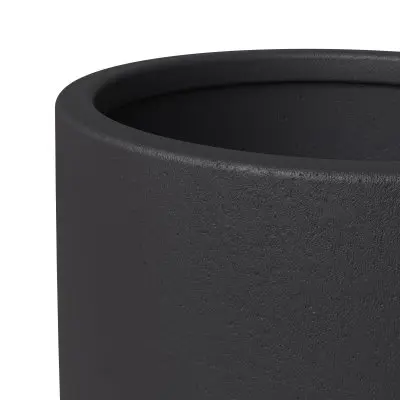 Crete Series Poly Stone Planter in Black 21.3 Dia, 39.4 High