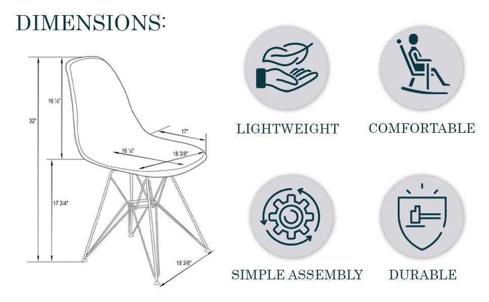 Cresco Molded Eiffel Side Chair