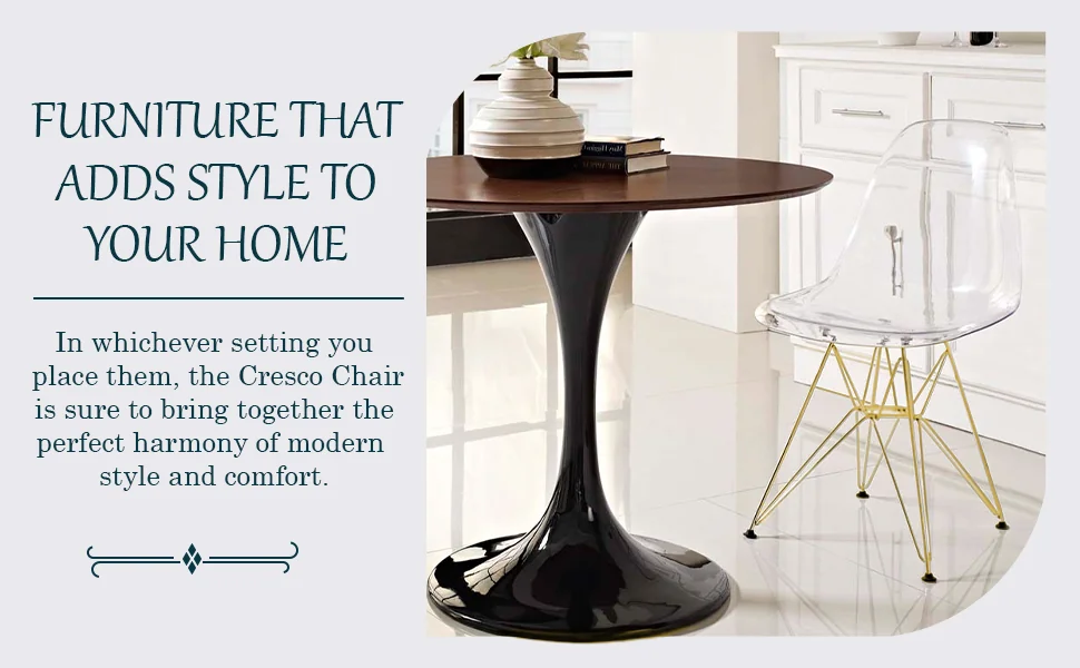 Cresco Molded Eiffel Side Chair with Gold Base