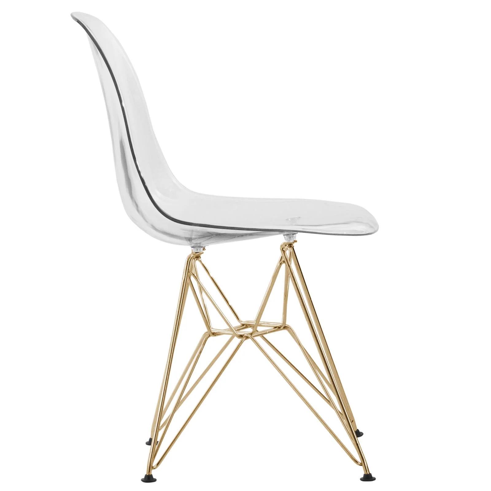 Cresco Molded Eiffel Side Chair with Gold Base