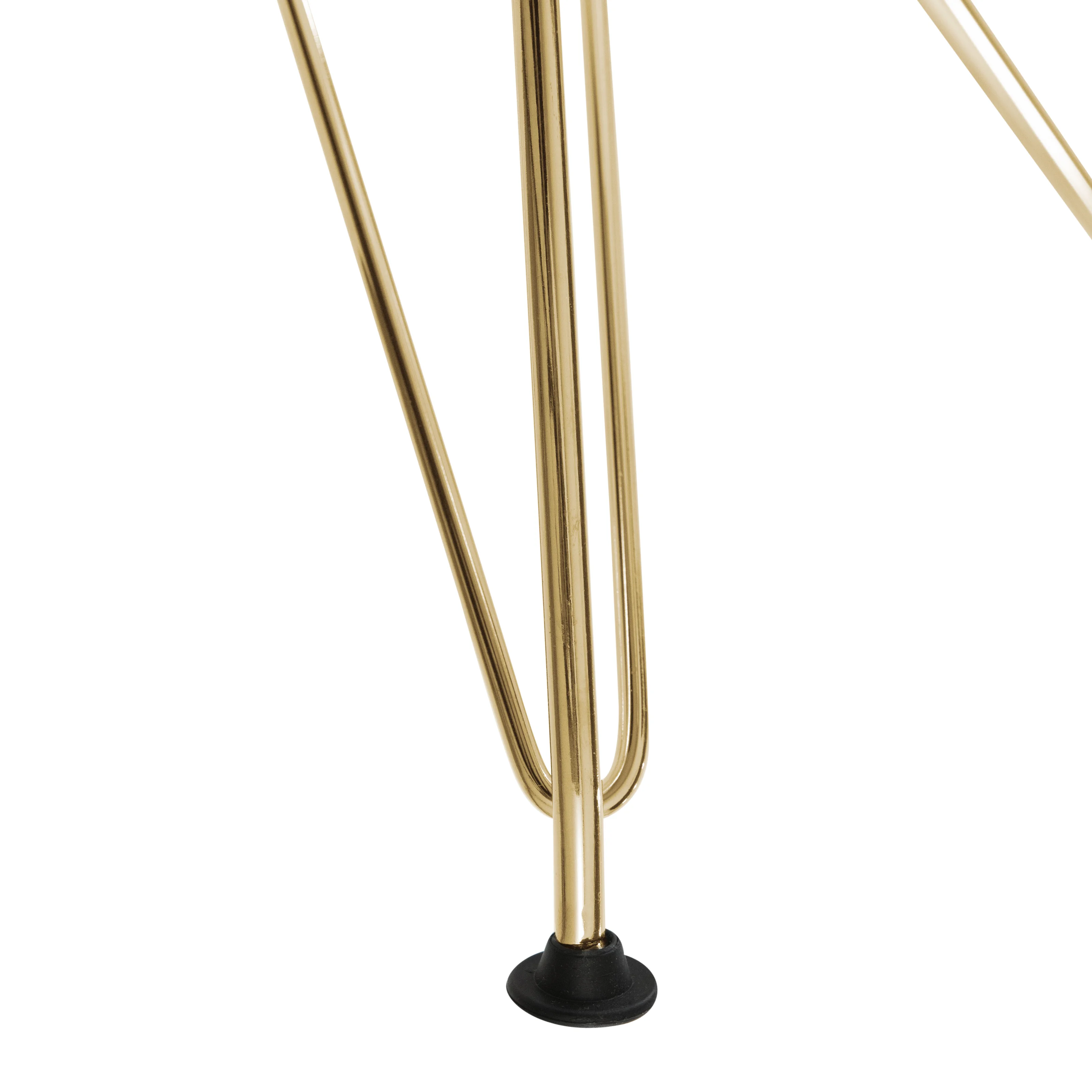 Cresco Molded Eiffel Side Chair with Gold Base, Set of 2