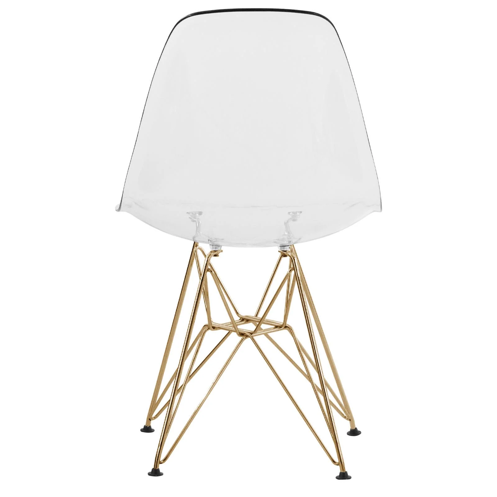 Cresco Molded Eiffel Side Chair with Gold Base, Set of 4
