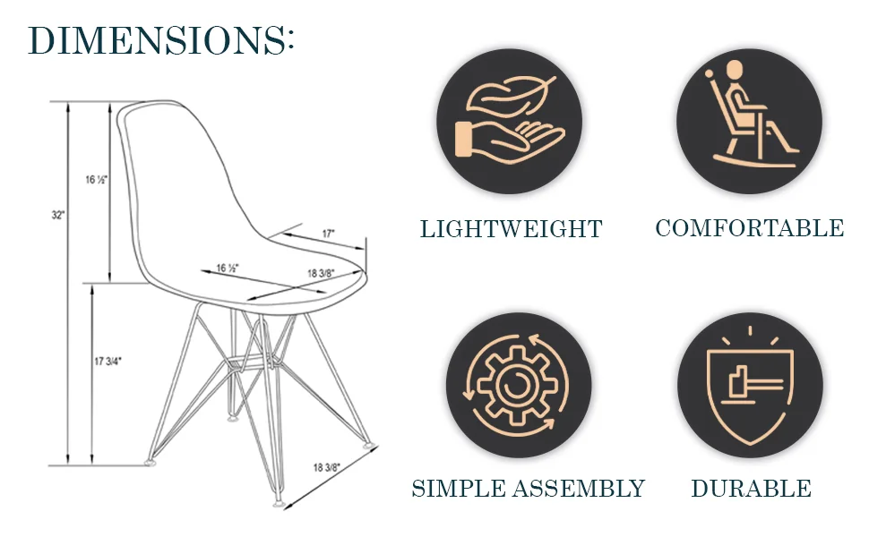 Cresco Molded Eiffel Side Chair