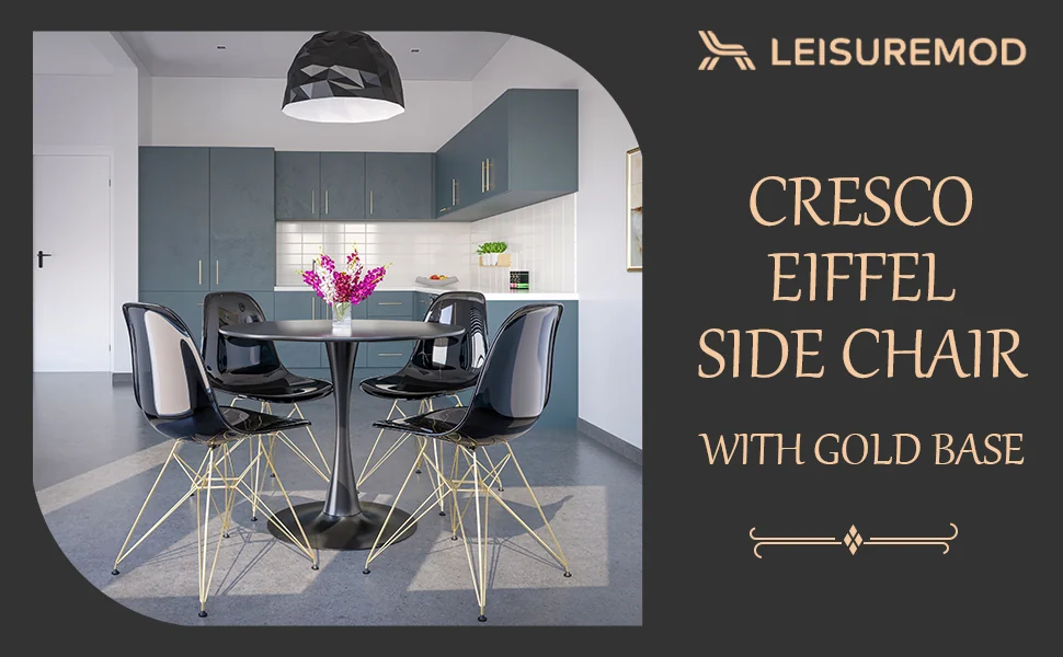 Cresco Molded Eiffel Side Chair with Gold Base