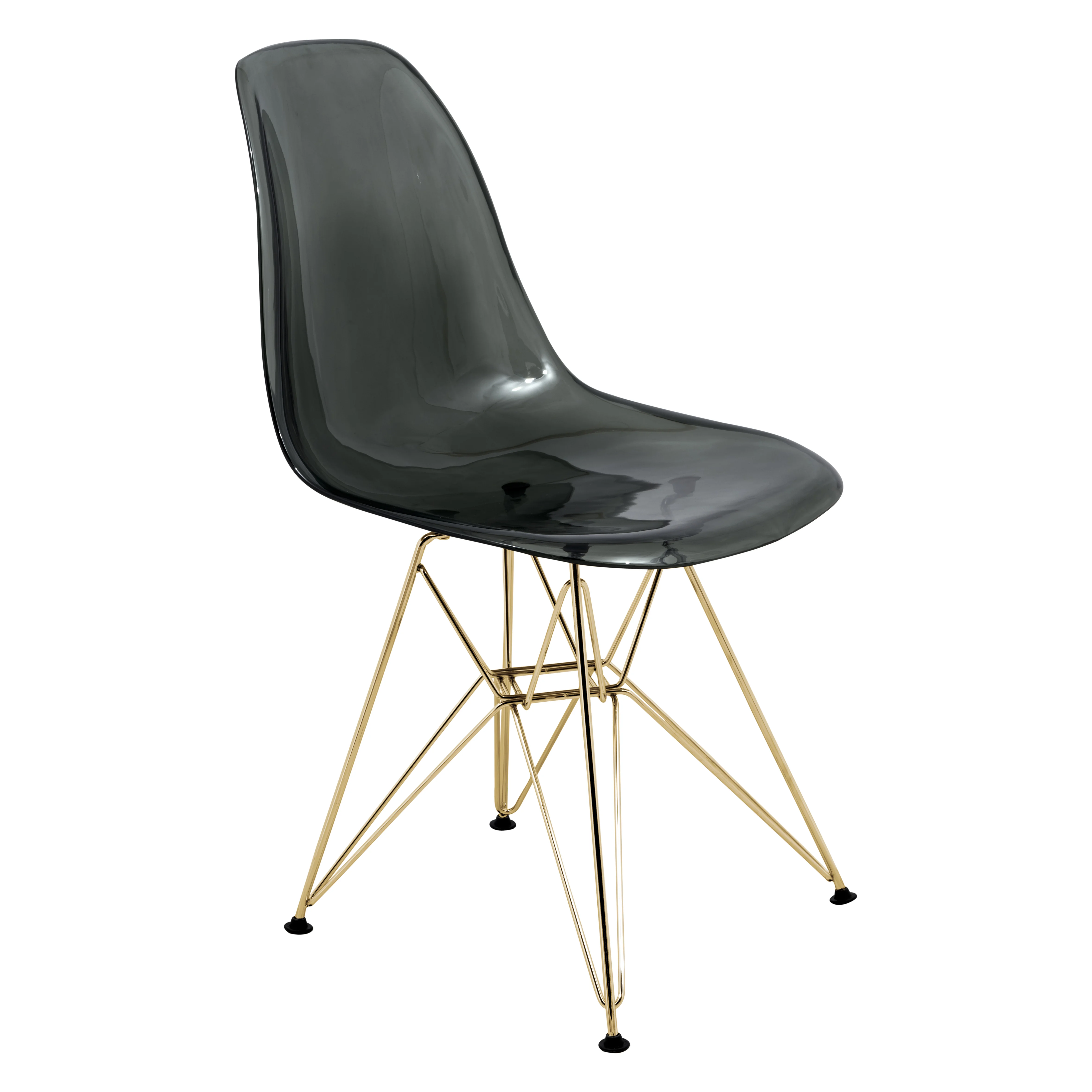 Cresco Molded Eiffel Side Chair with Gold Base