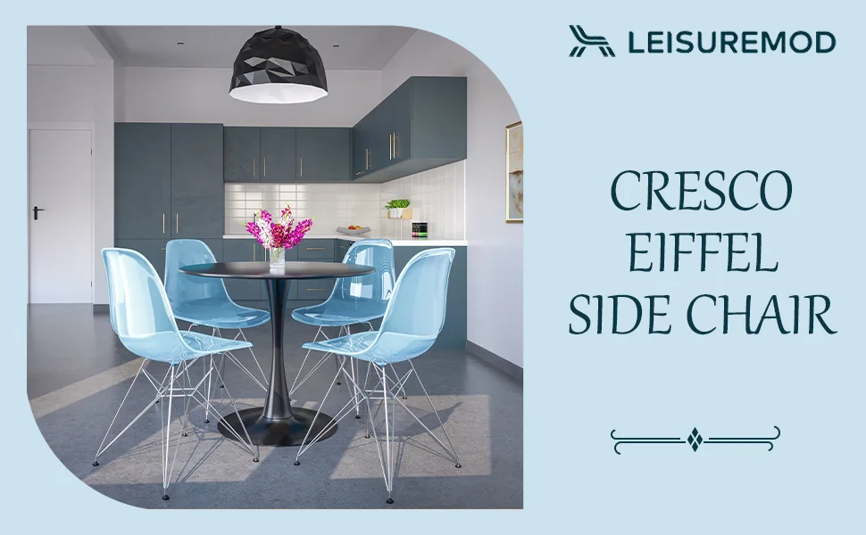 Cresco Molded Eiffel Side Chair, Set of 4