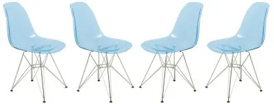 Cresco Molded Eiffel Side Chair, Set of 4