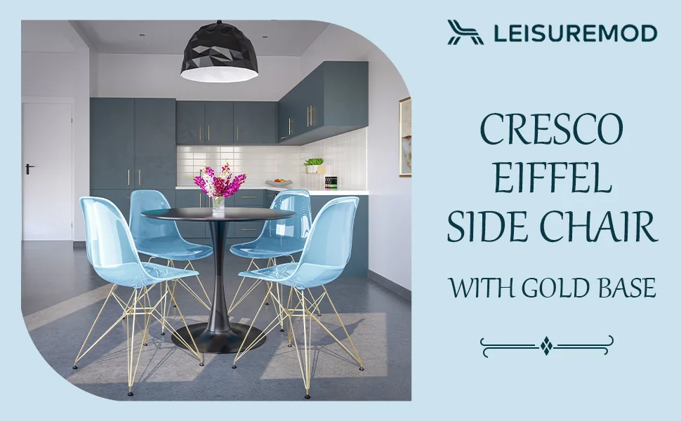 Cresco Molded Eiffel Side Chair with Gold Base