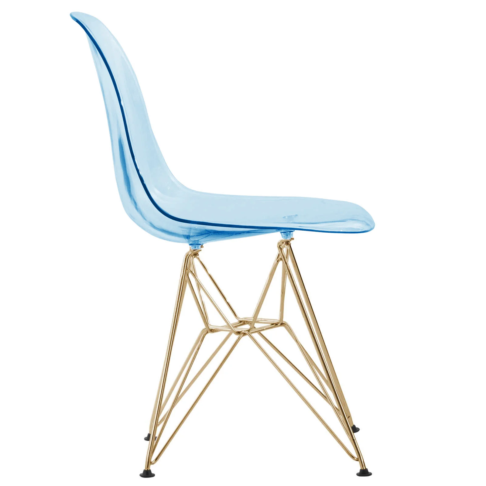 Cresco Molded Eiffel Side Chair with Gold Base