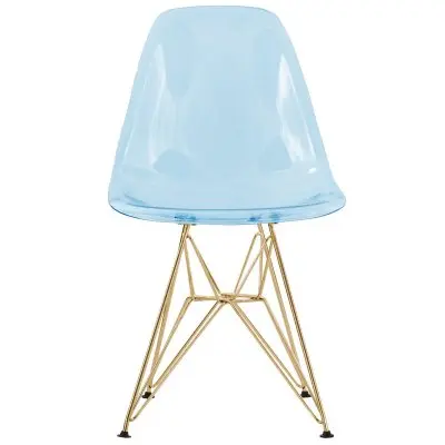 Cresco Molded Eiffel Side Chair with Gold Base