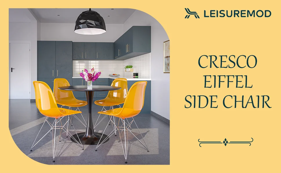 Cresco Molded Eiffel Side Chair, Set of 4