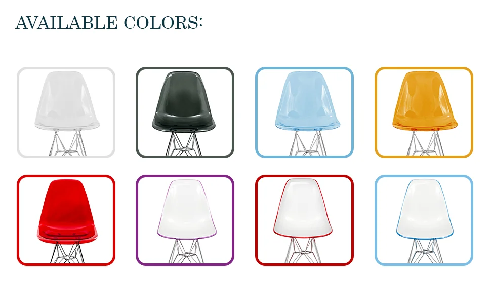 Cresco Molded Eiffel Side Chair, Set of 4