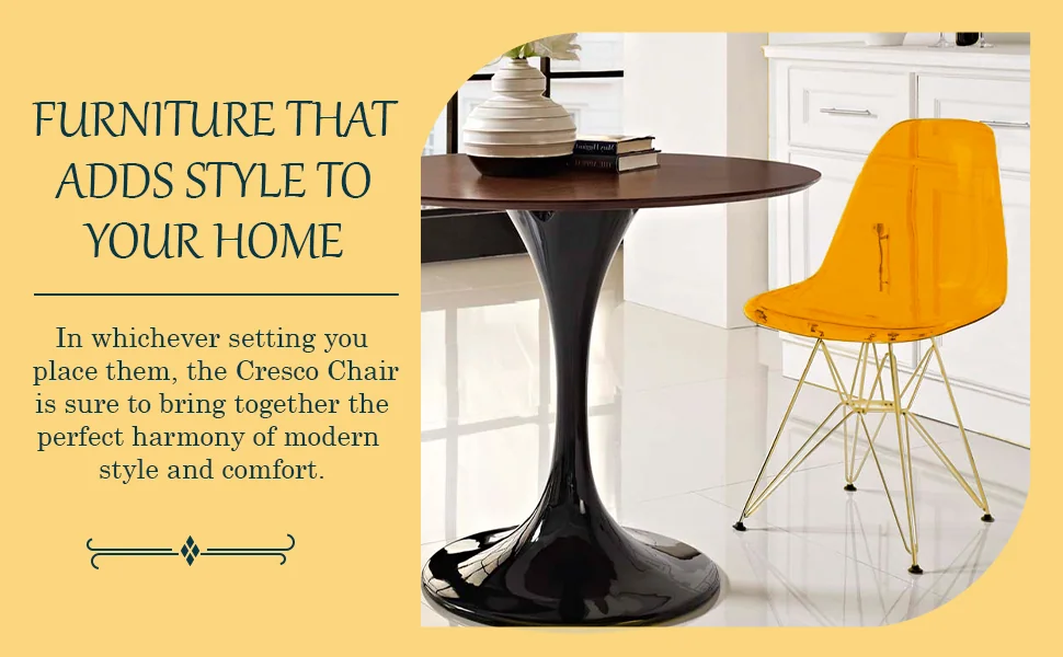 Cresco Molded Eiffel Side Chair with Gold Base