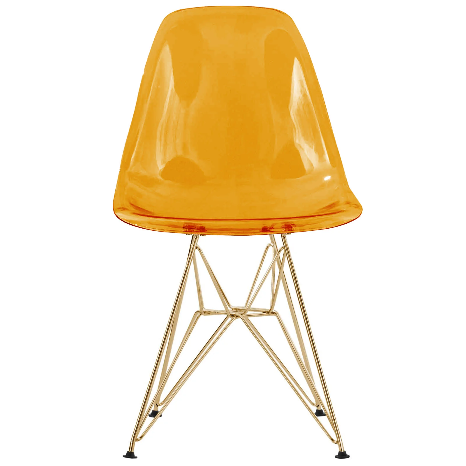 Cresco Molded Eiffel Side Chair with Gold Base