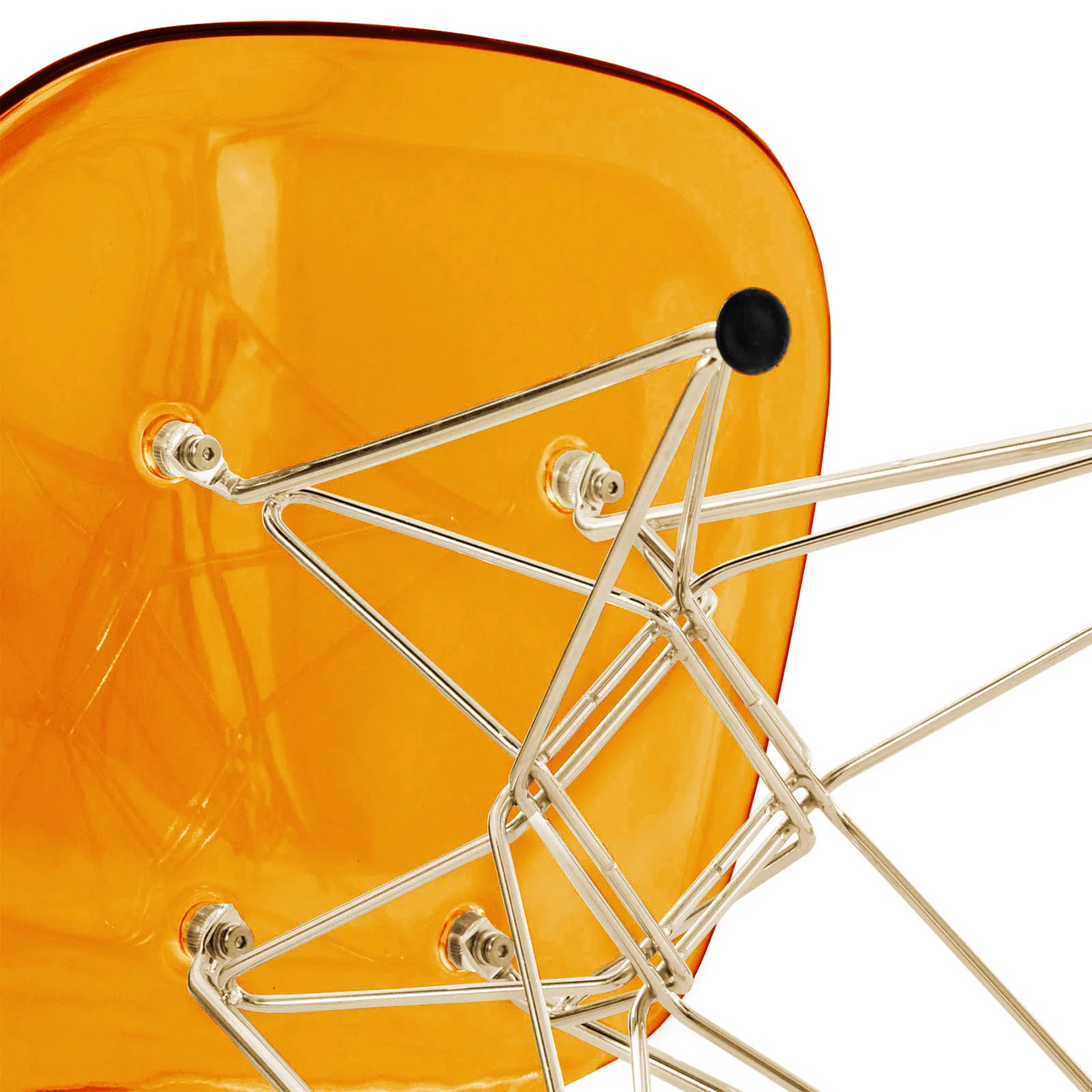 Cresco Molded Eiffel Side Chair with Gold Base, Set of 2